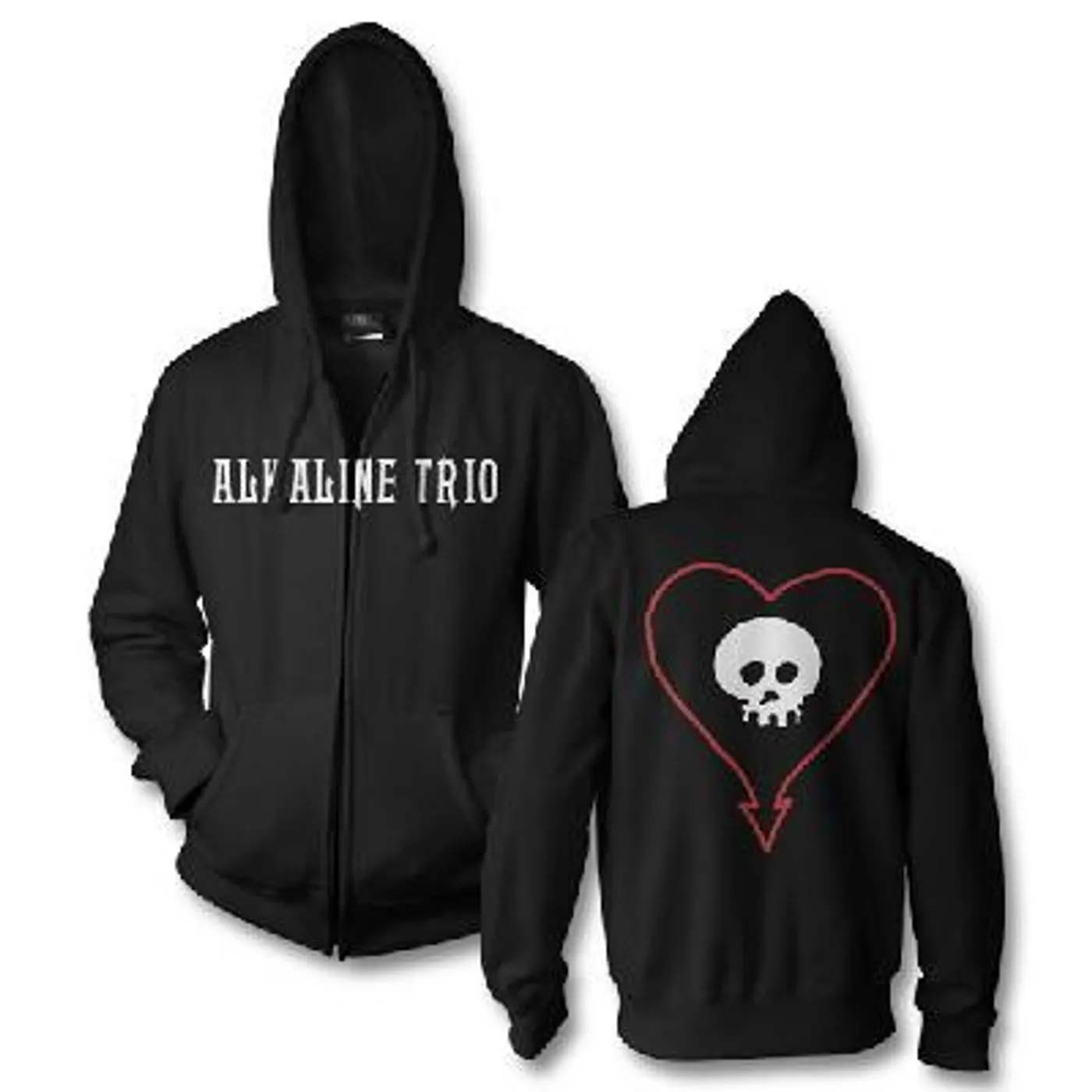 Alkaline Trio Classic Heartskull Zip Hoodie (Black)