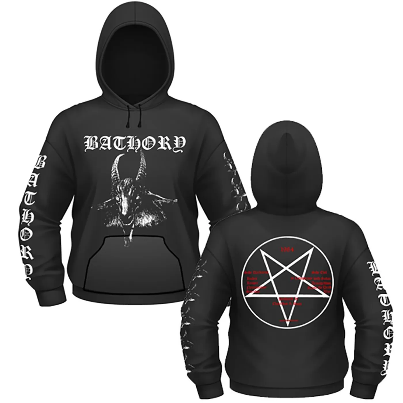 Bathory White Goat Hoodie (Black)