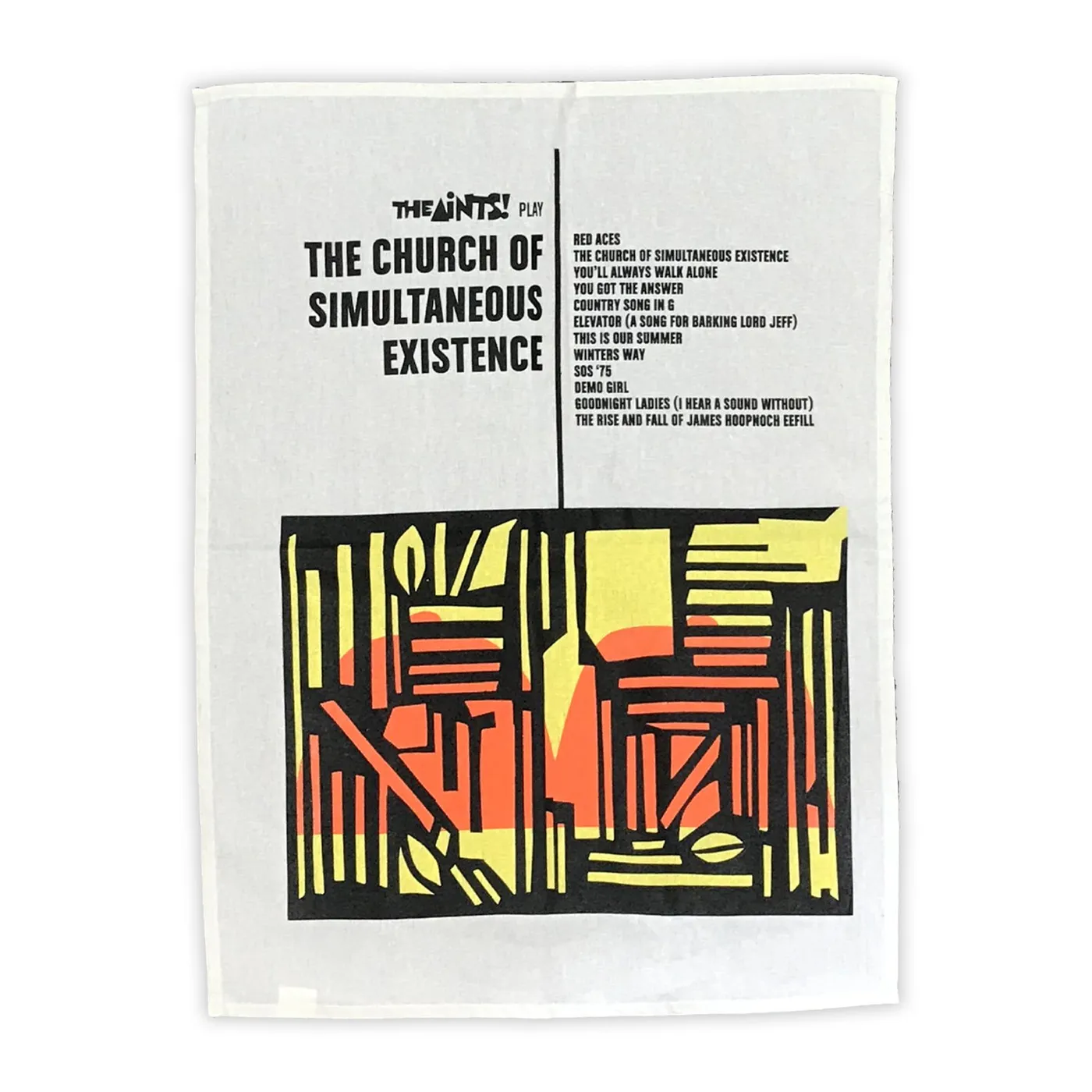 The Aints! The Church of Simultaneous Existence Tea Towel