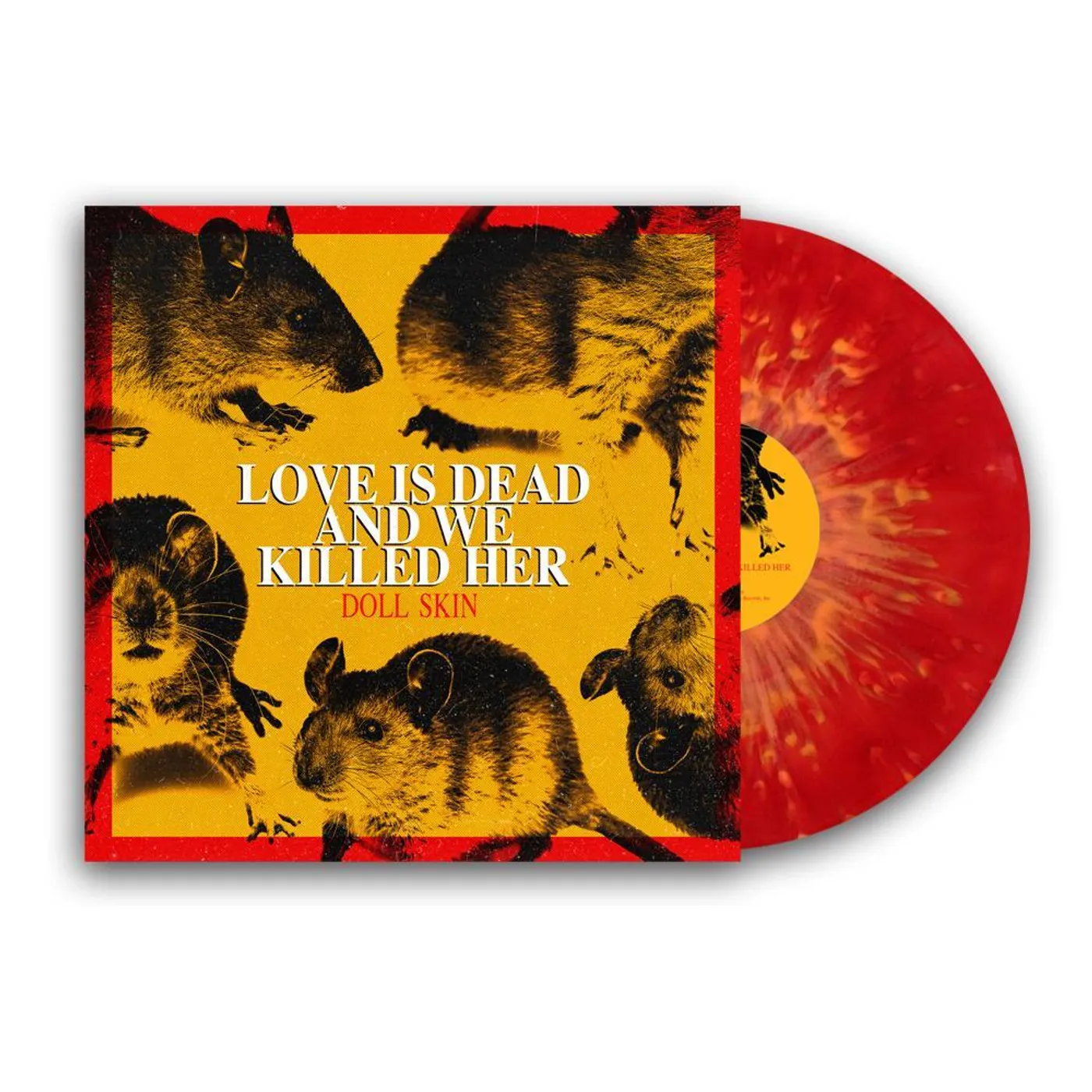 Doll Skin Love is Dead And We Killed Her LP (Red w/ Yellow Splatter) (Vinyl)