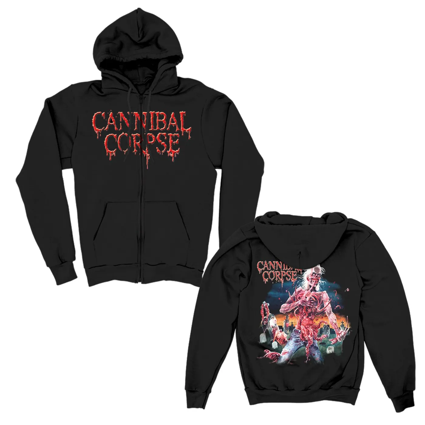 Cannibal Corpse Eaten Back To Life Zip Up Hoodie (Black)