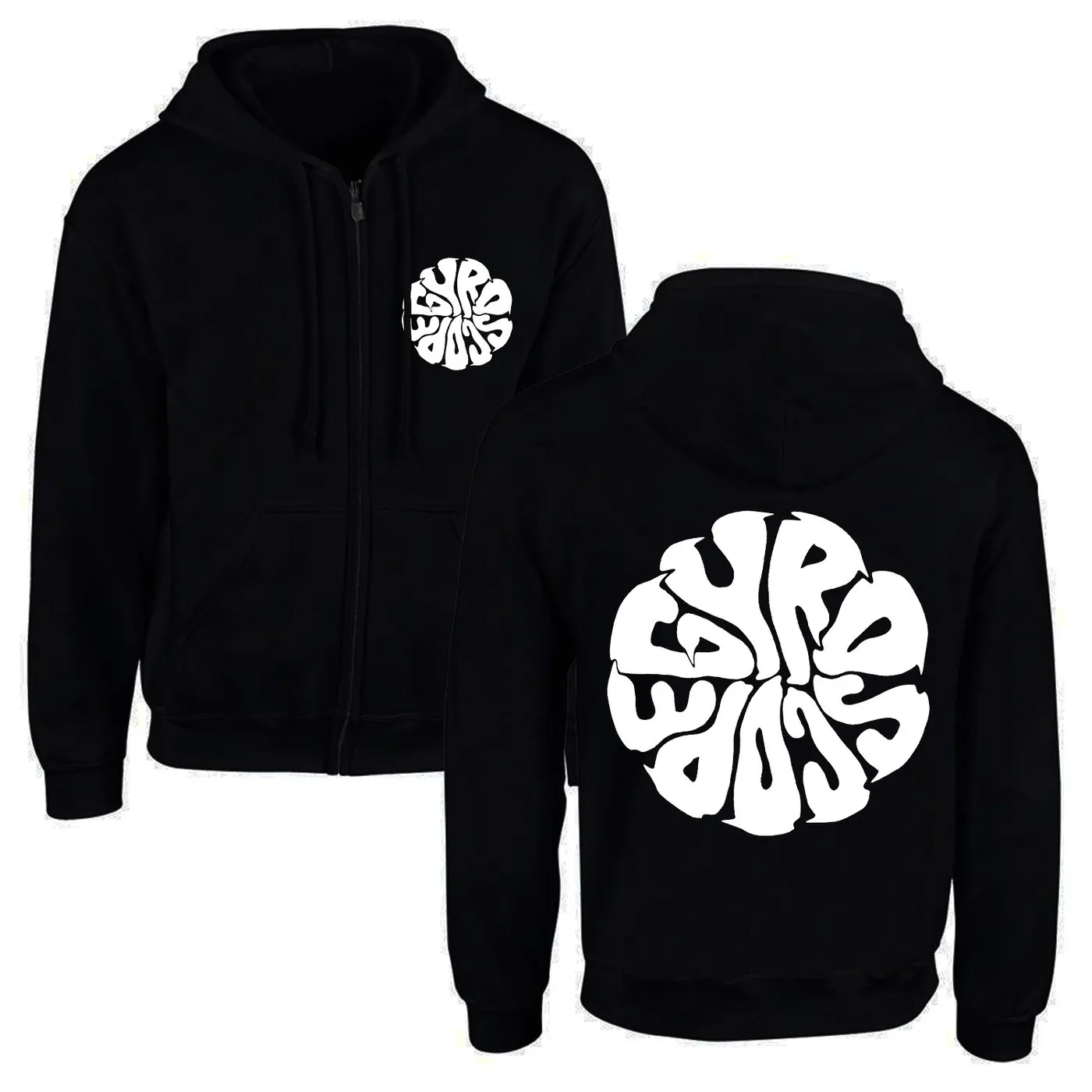 Gyroscope Liquid Logo Zip-Up Hoodie (Black)