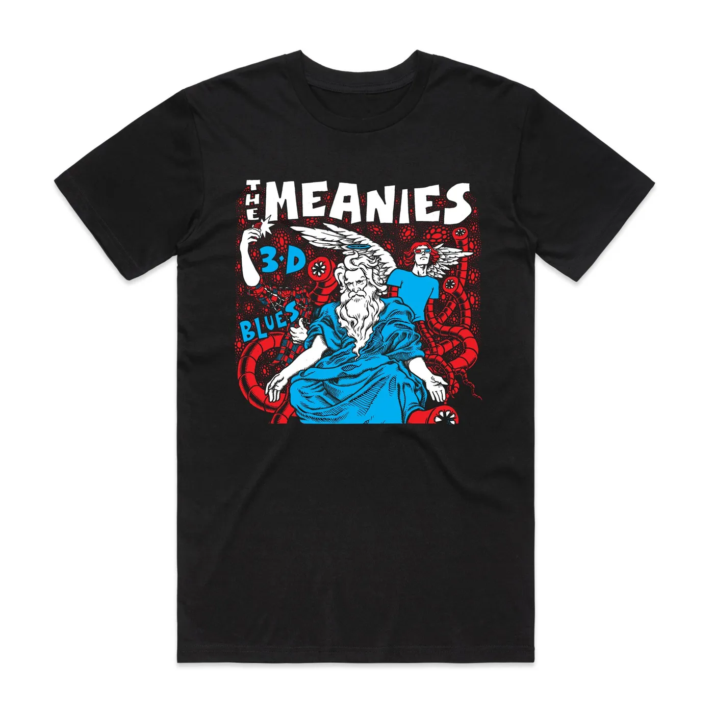 The Meanies 3D Blues 7" T-shirt (Black)