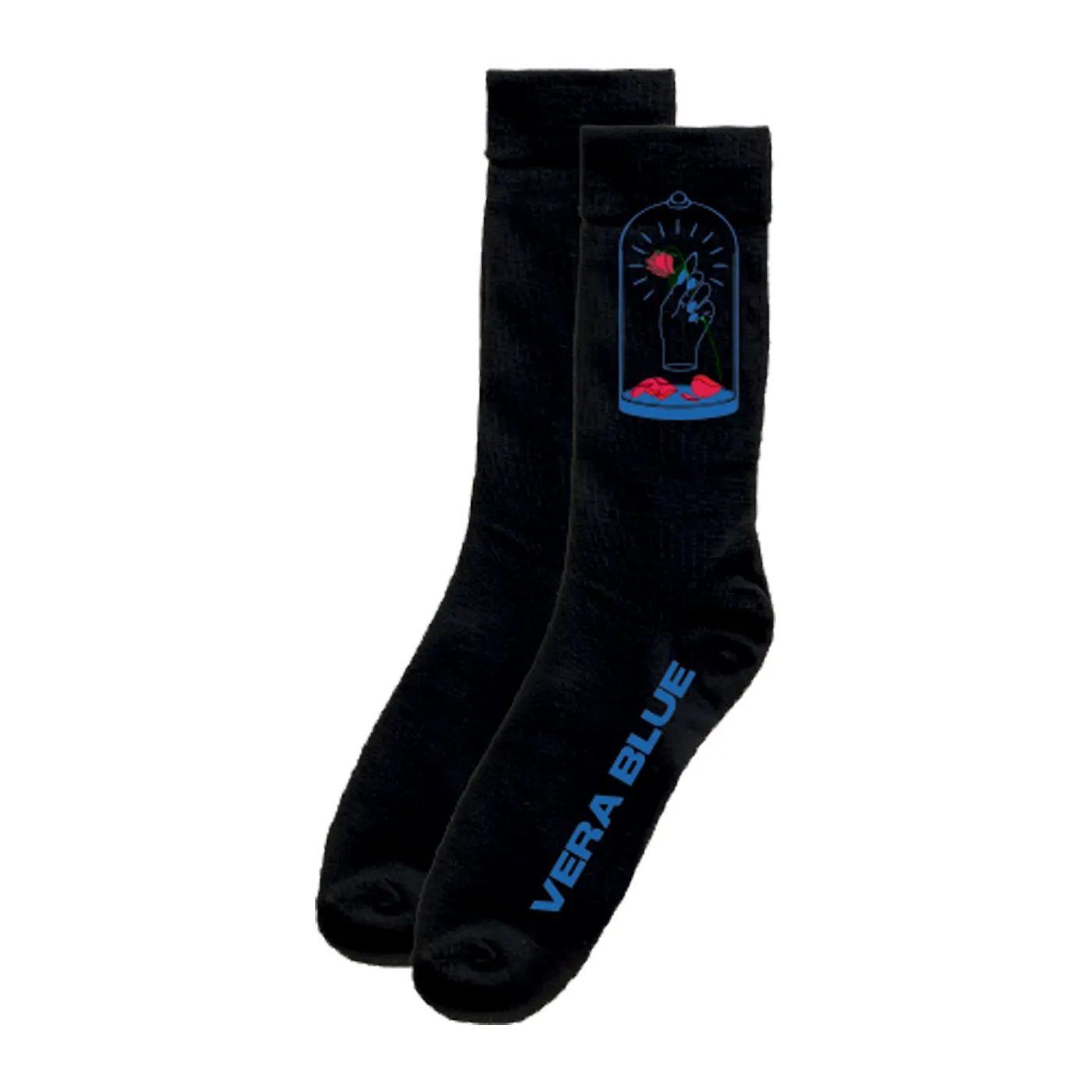 Vera Blue Rose Socks (Black)