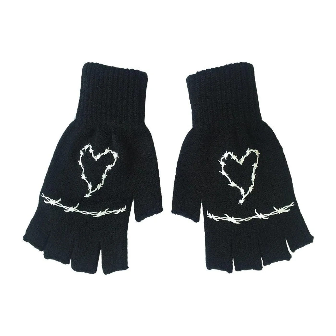 Frank Iero Barbed Wire Fingerless Gloves (Black)