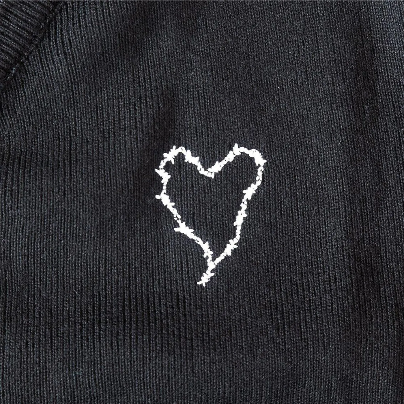 Frank Iero Barbed Wire Heart Cardigan (Black)