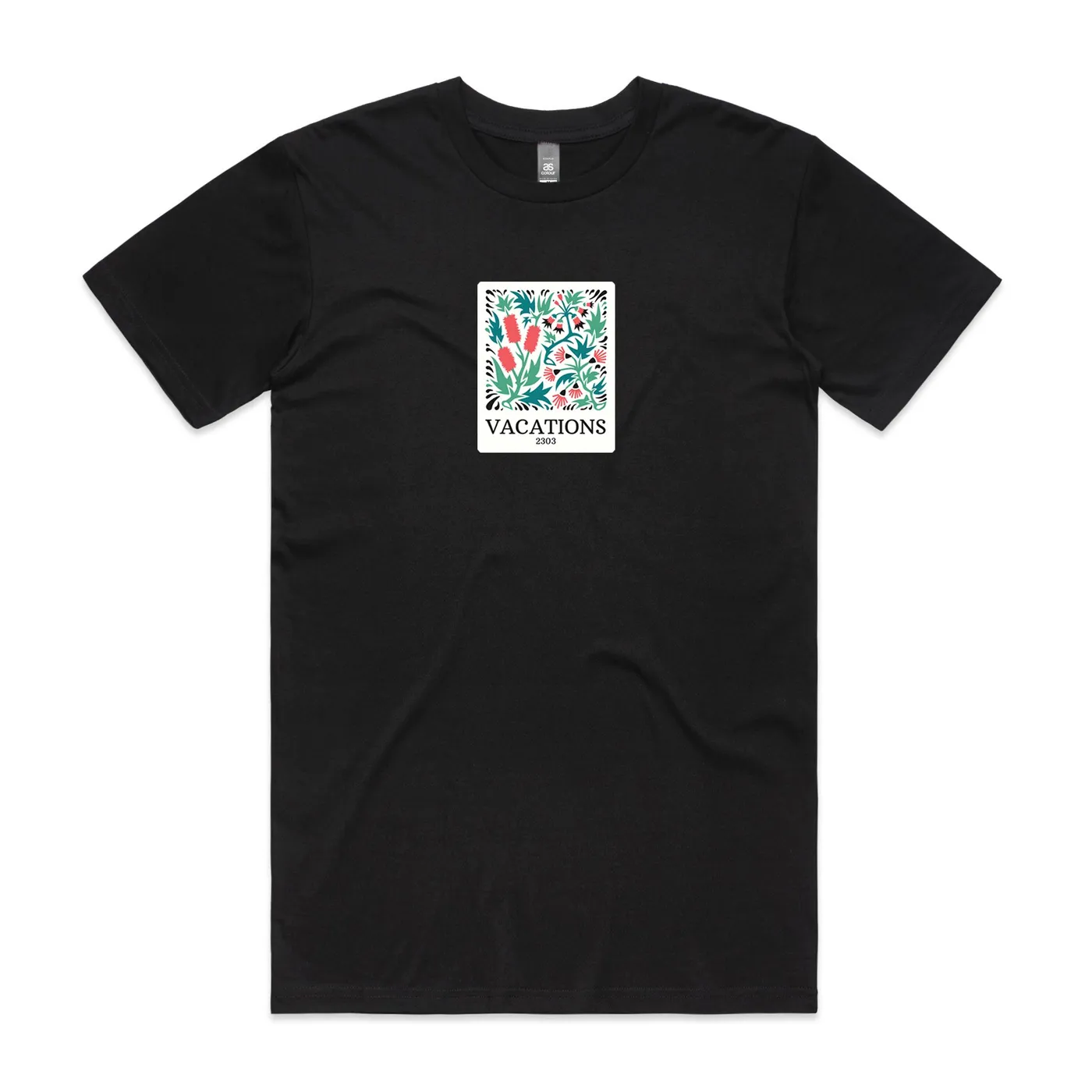 Vacations Floral Tee (Black)