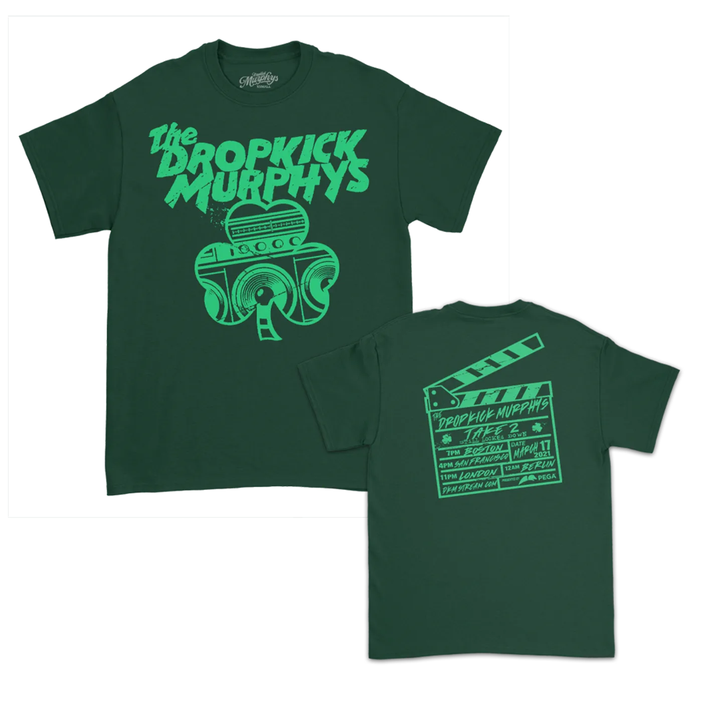 Dropkick Murphys Speaker Shamrock T-Shirt (Dark Green)