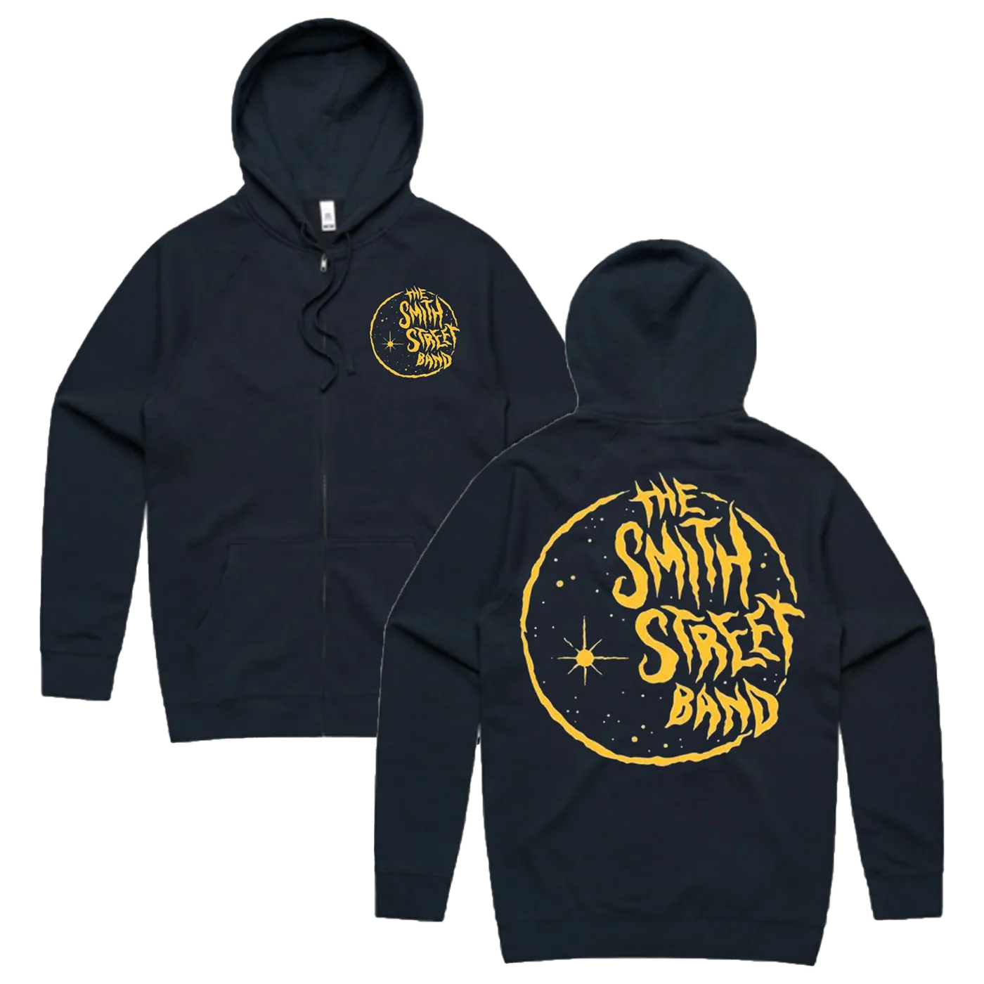 The Smith Street Band Moon Zip Up Hoodie (Navy)