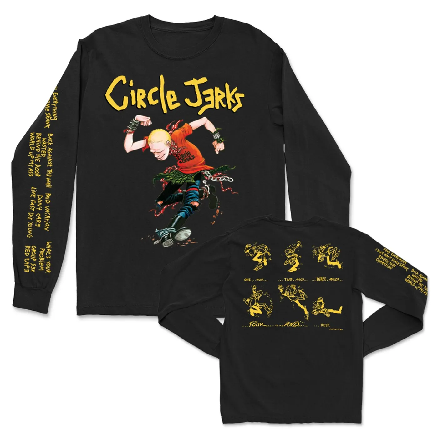 Circle Jerks Full Colour Skank Man Long Sleeve (Black)