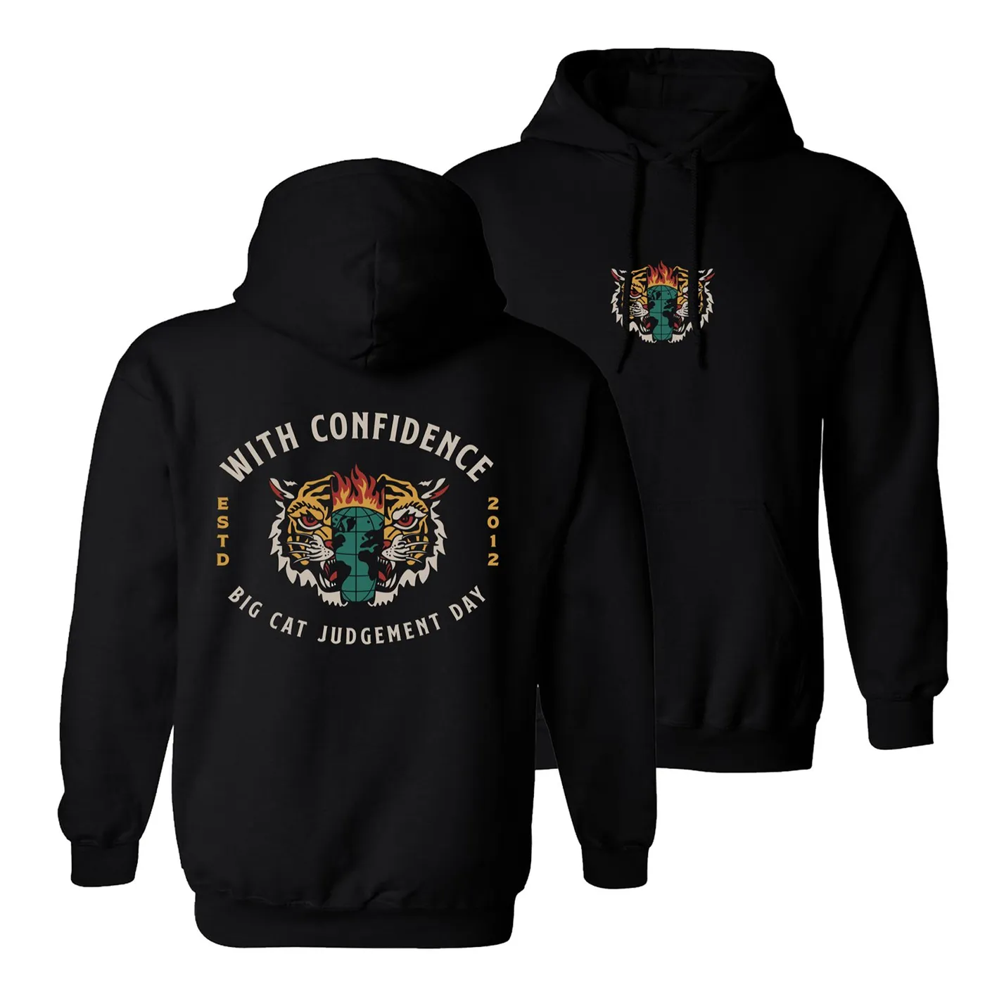 With Confidence Big Cat Judgement Day Hoodie (Black)