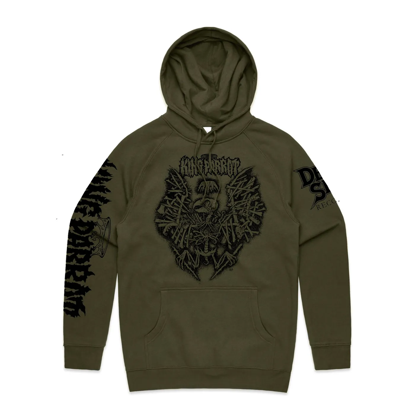 King Parrot Holed Up in the Lair Hoodie (Army Green)