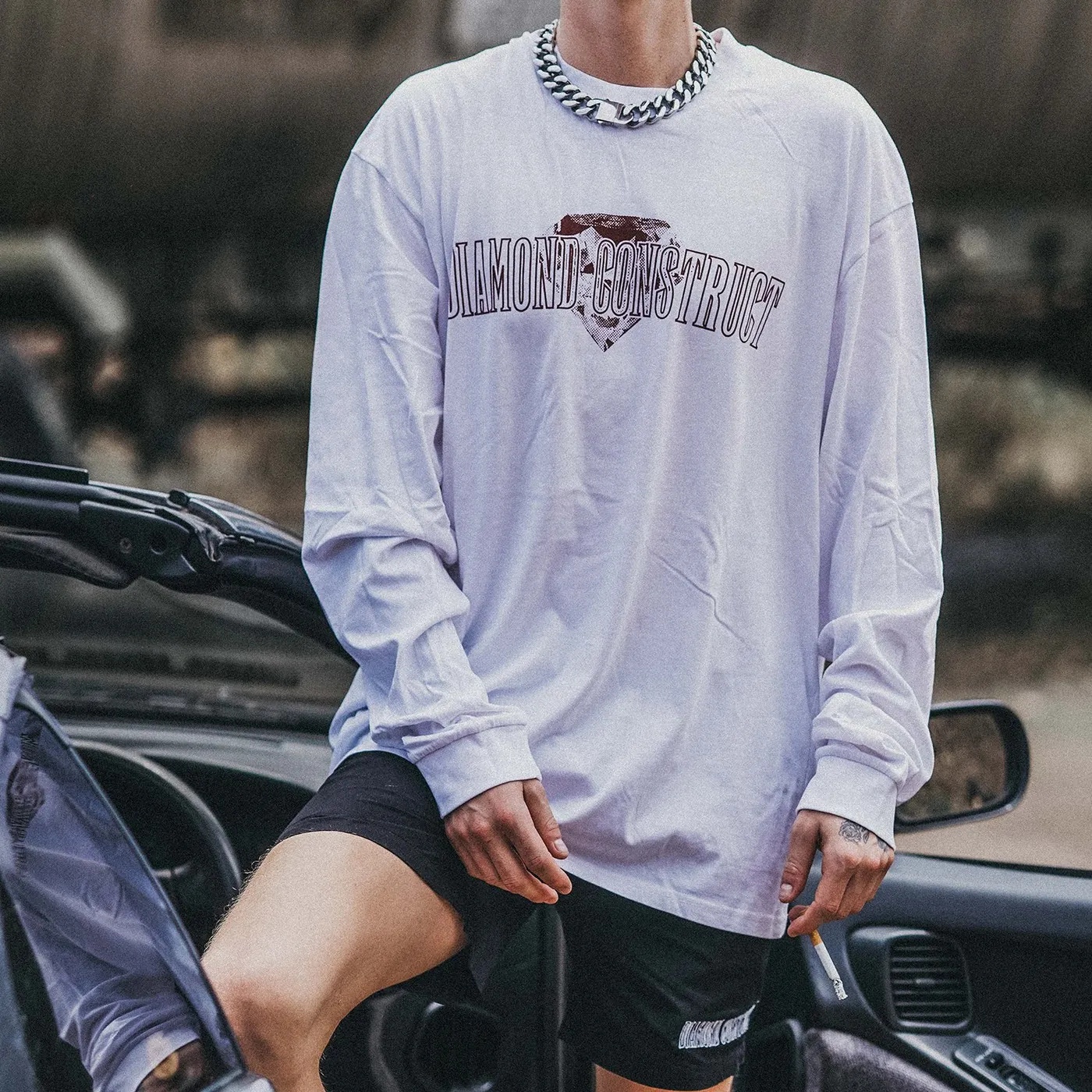 Diamond Construct College Longsleeve (White)