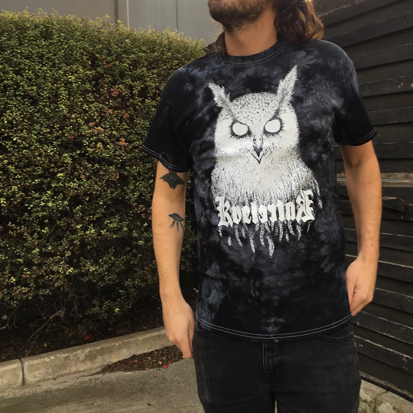 Kvelertak Bartlett Owl Tee (Black/ Grey Dye)