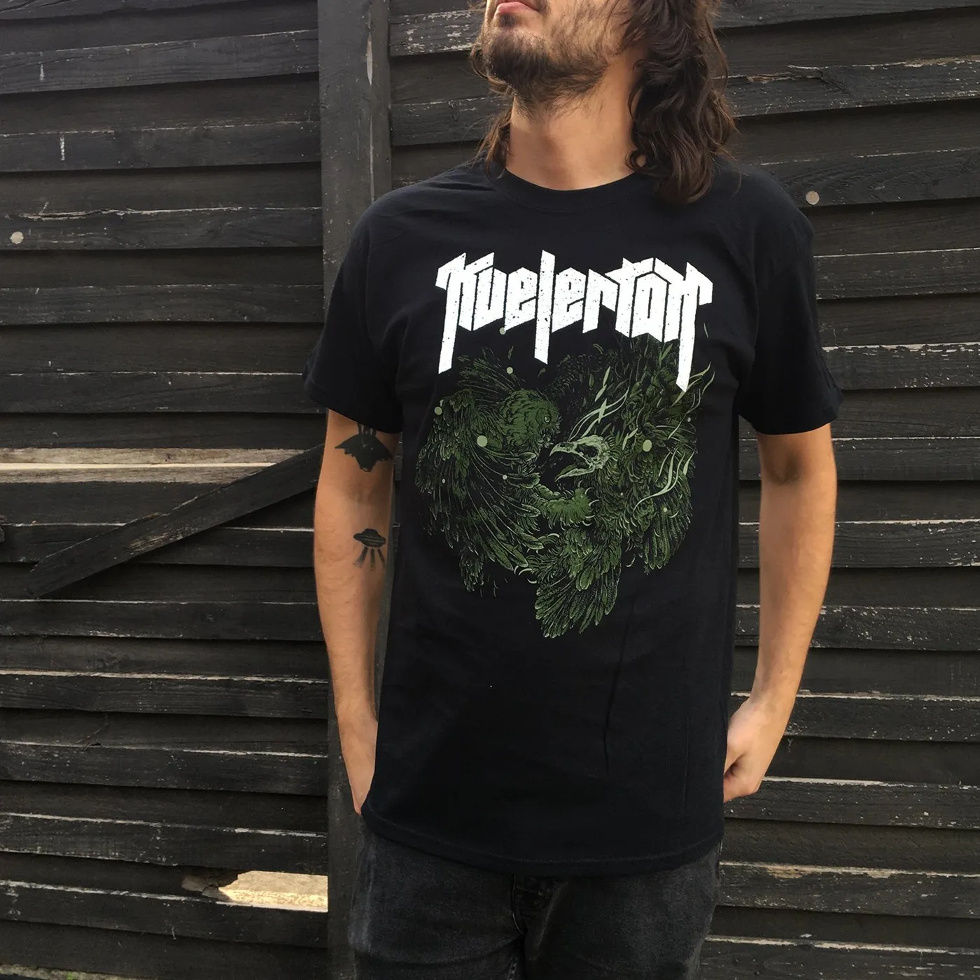 Kvelertak Owl Fight Tee (Green Print)