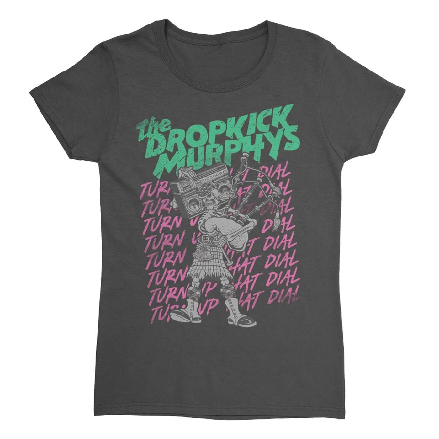 Dropkick Murphys TUTD Skelly Repeat Womens Tee (Vintage Black)