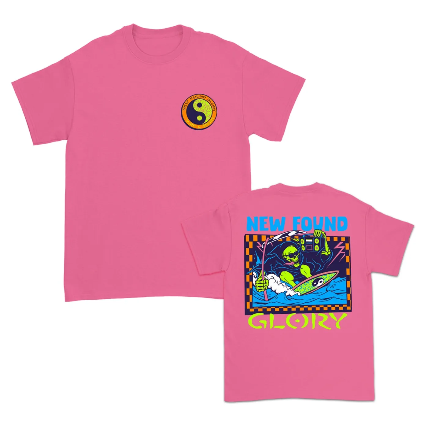 New Found Glory Surf Reaper Tee (Safety Pink)