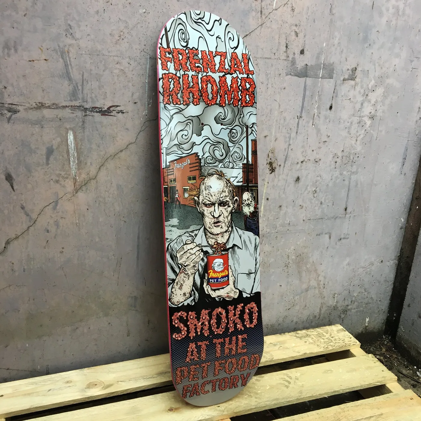Frenzal Rhomb Smoko At The Pet Food Factory Skate Deck