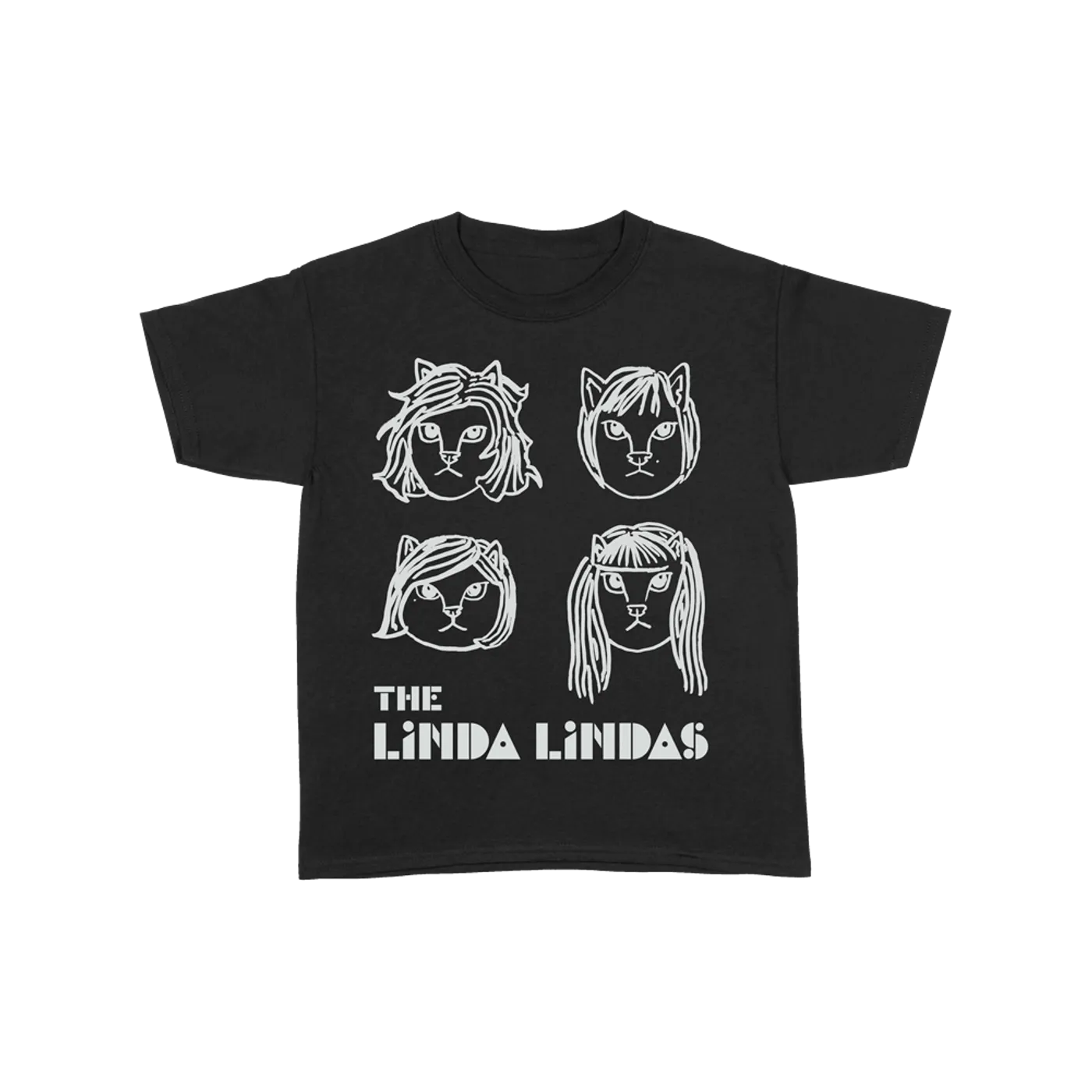 The Linda Lindas Cats! Youth T-Shirt (Black)