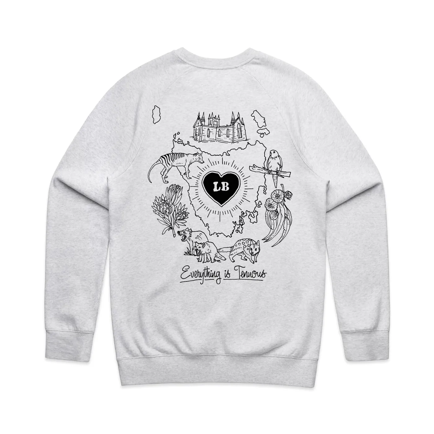 Luca Brasi Tassie Heart Crewneck (White Marle)