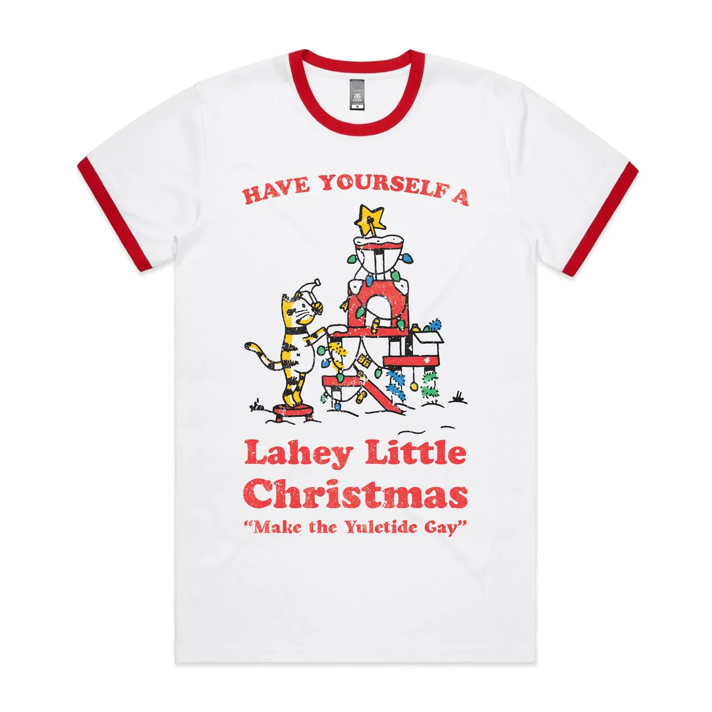 Alex Lahey Christmas Ringer Tee (White/Red)