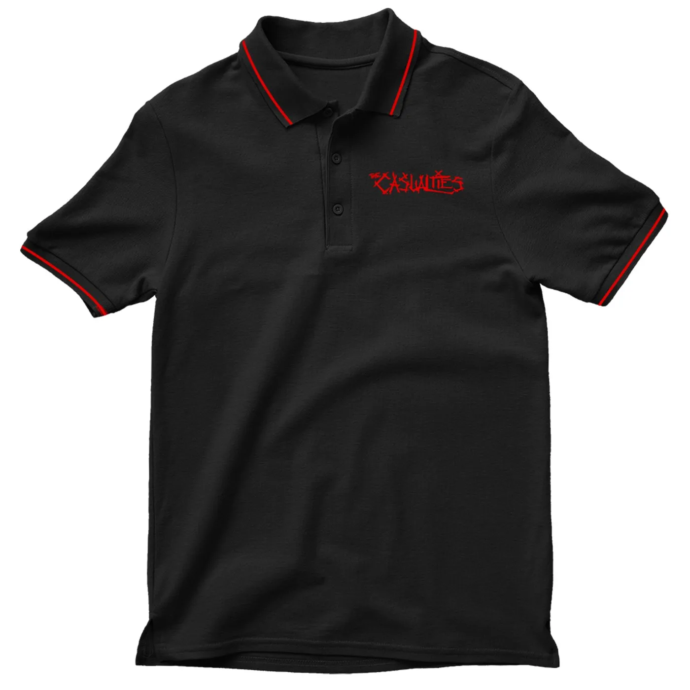 The Casualties Logo Polo (Black/Red)