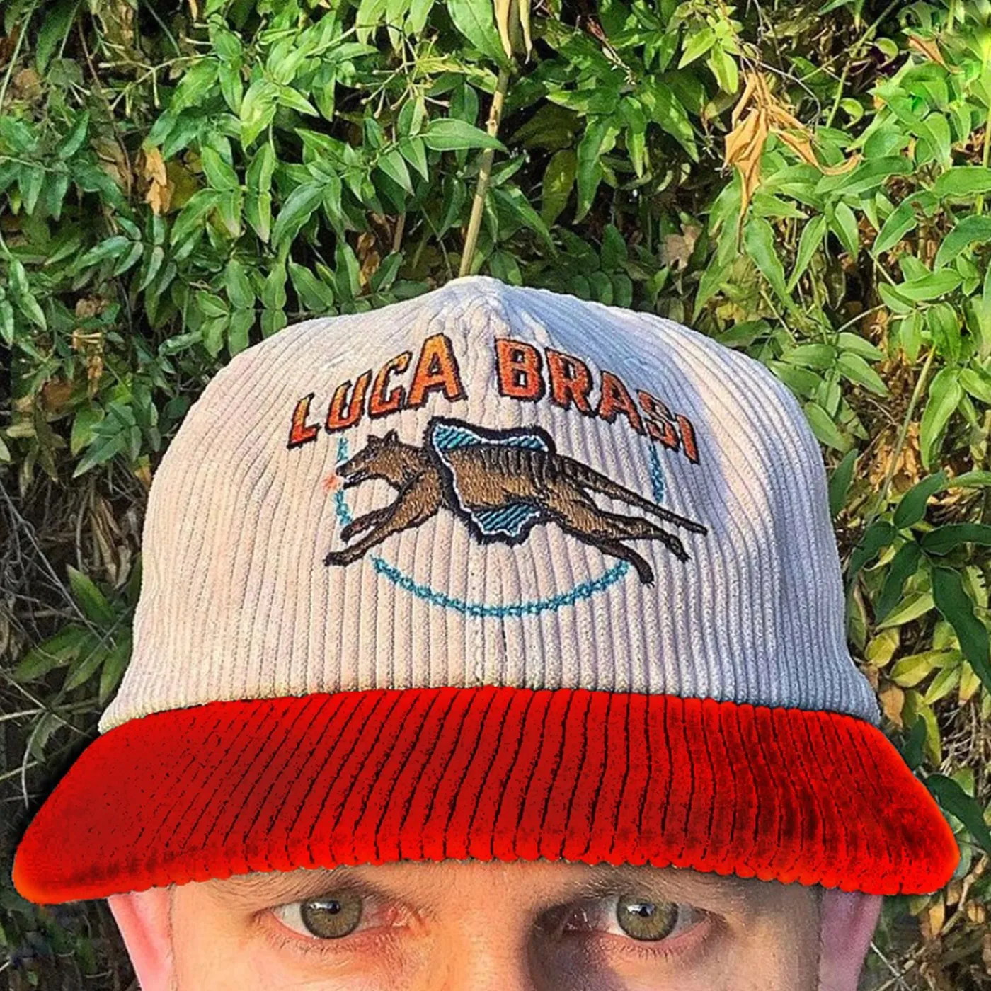 Luca Brasi Tassie Corduroy Hat (Natural w/ Red)