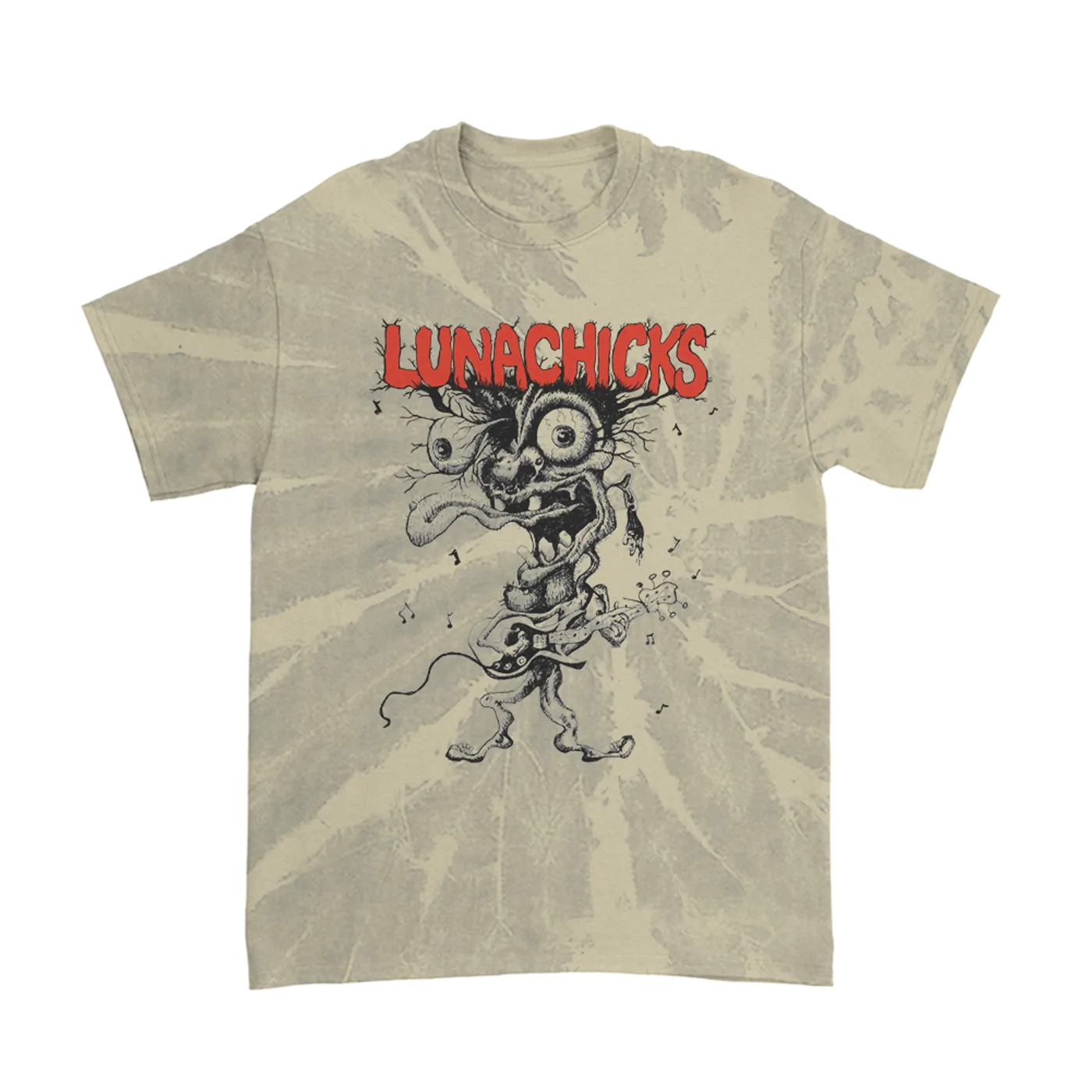 Lunachicks Googly Eyes T-Shirt (Tan Swirl Dye)