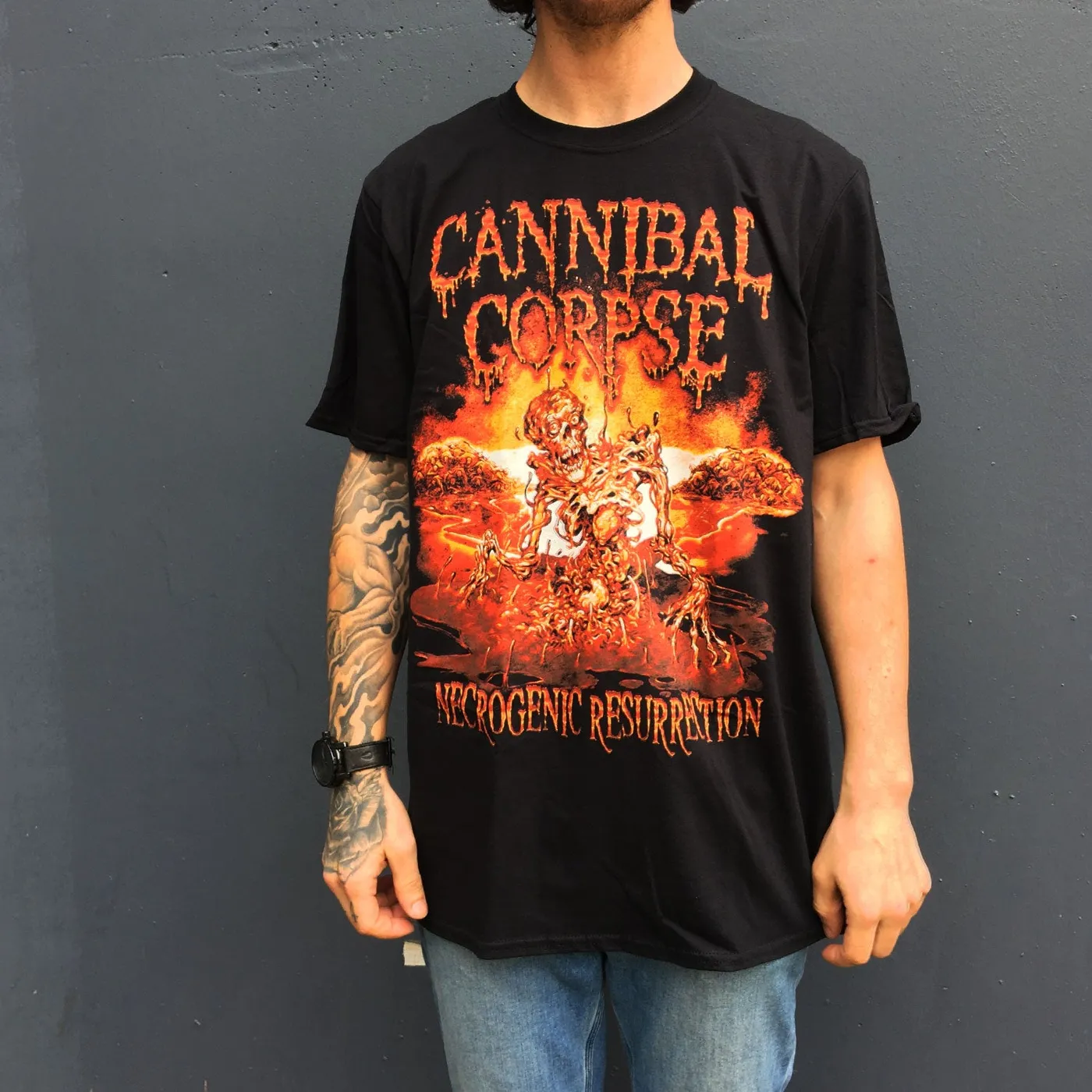 Cannibal Corpse Necrogenic Resurrection T-Shirt (Black)