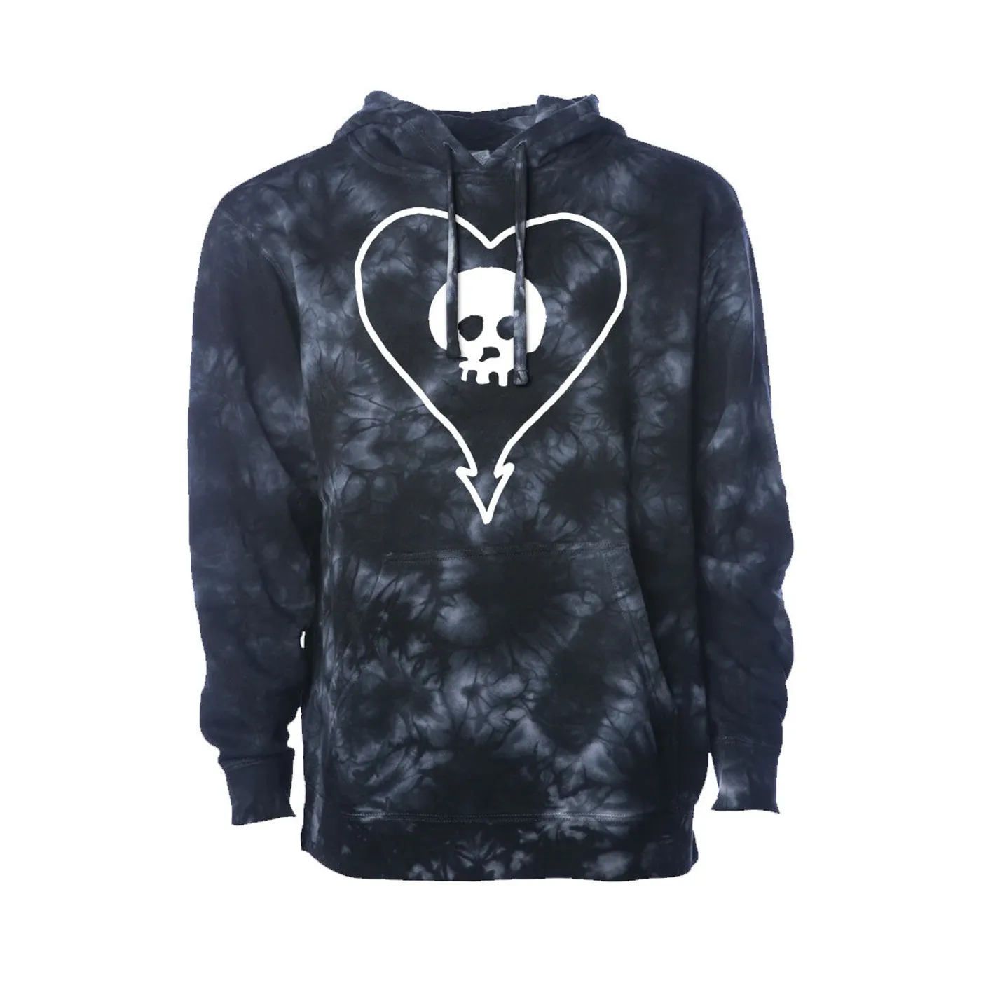 Alkaline Trio Classic Heart Skull Pullover Hood (Black Smoke)