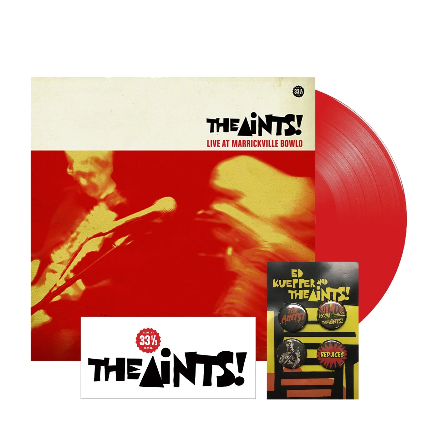 The Aints! Live At Marrickville Bowlo LP (Red Vinyl) + Sticker + Badges