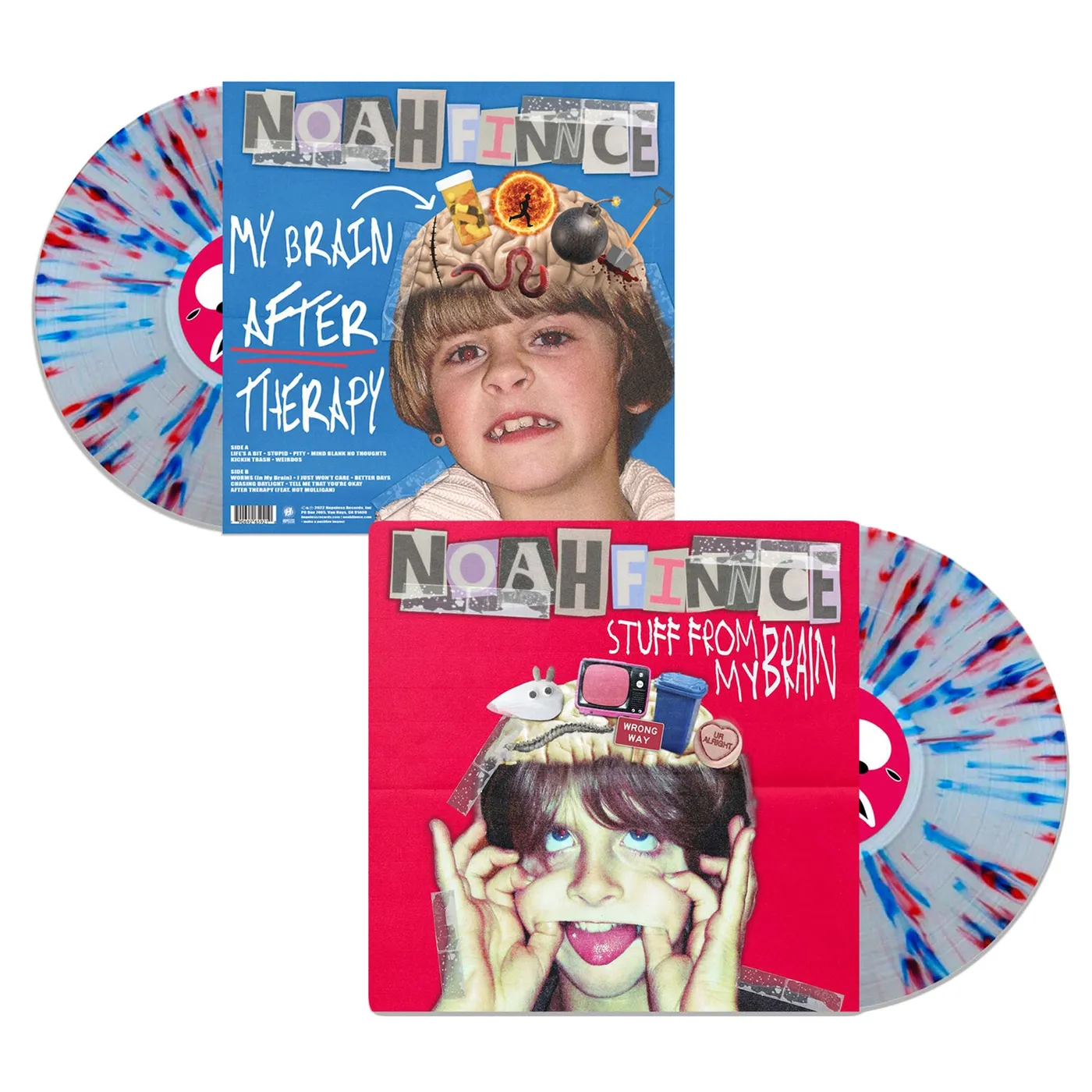 NOAHFINNCE STUFF FROM MY BRAIN / MY BRAIN AFTER THERAPY LP (Clear w/ Red & Blue Splatter) (Vinyl)