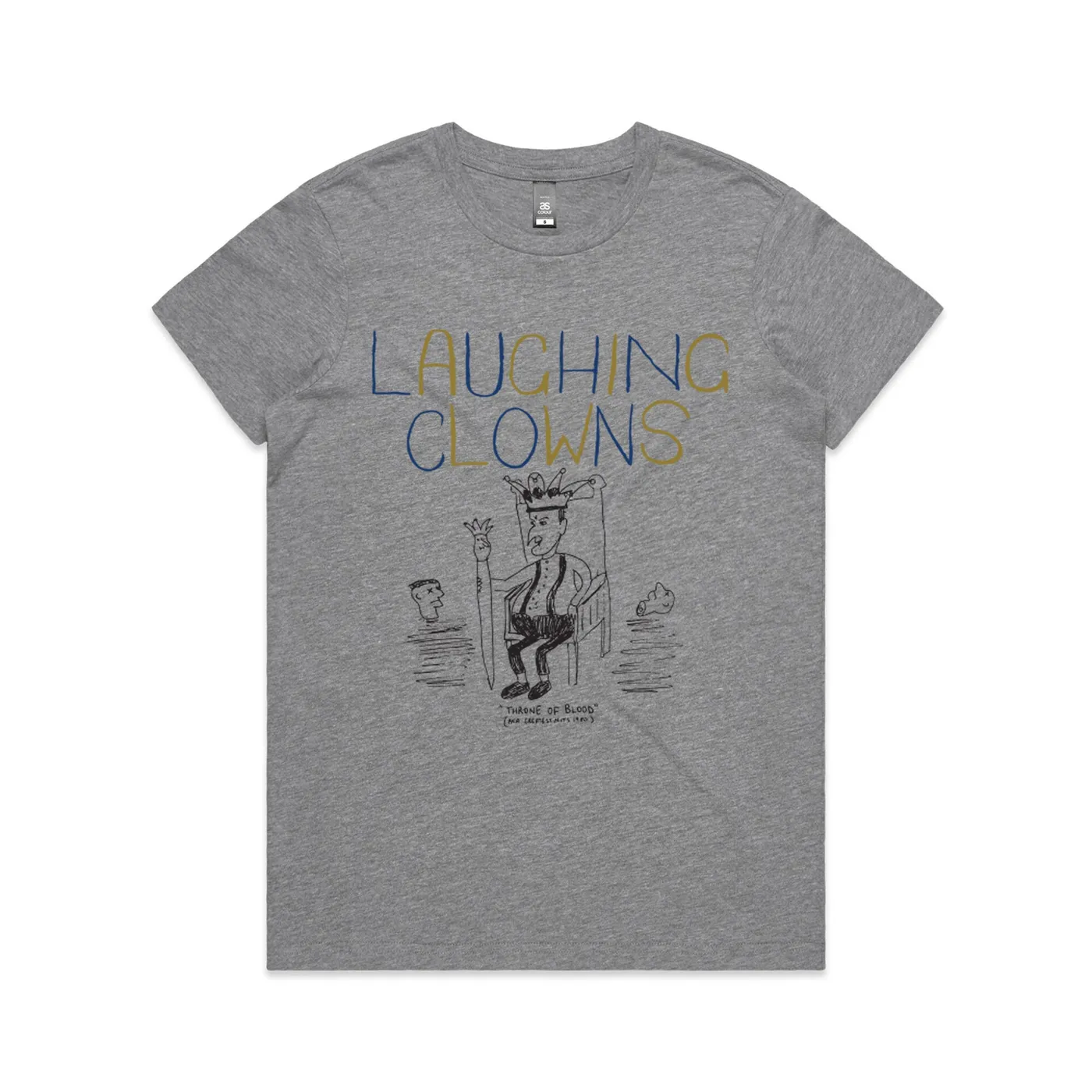 Laughing Clowns Throne of Blood Womens T-shirt (Grey Marle)