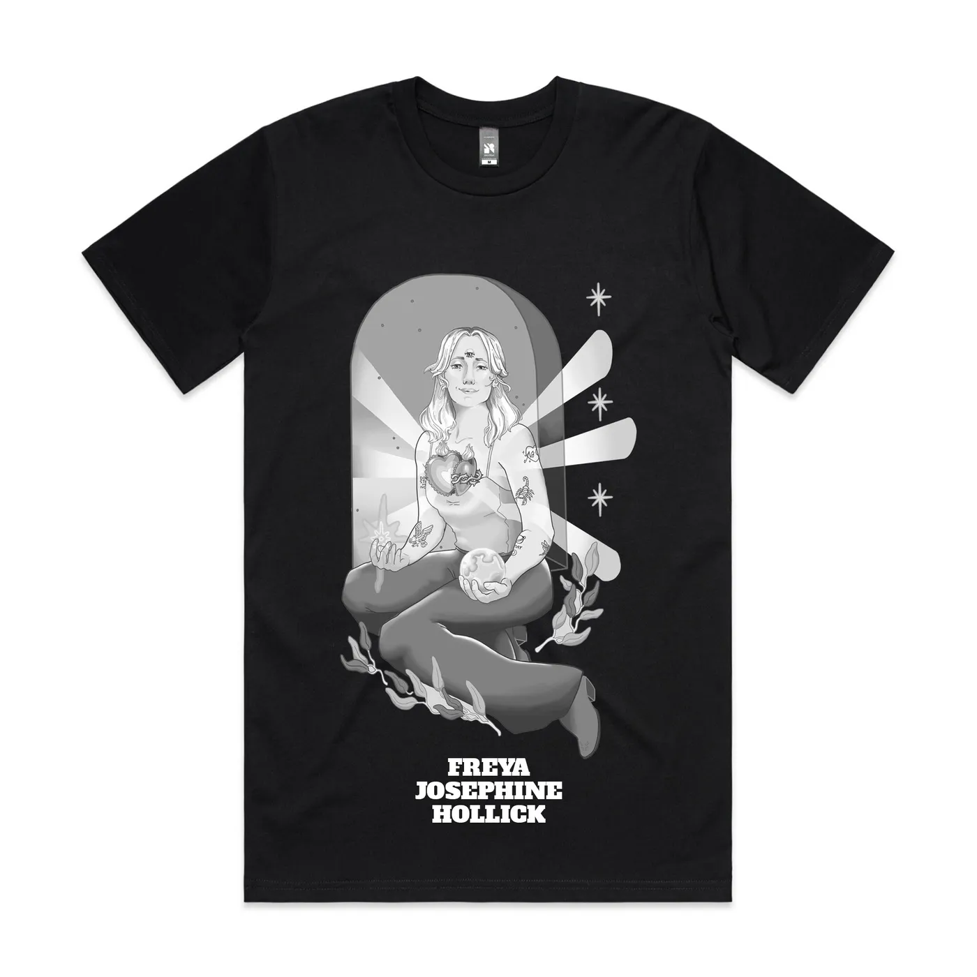 Freya Josephine Hollick 3rd Eye B&W Print T-Shirt (Black)