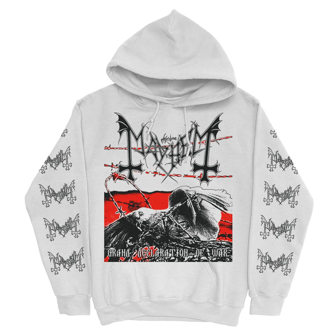Mayhem Grand Declaration of War Pullover Hoodie (White)