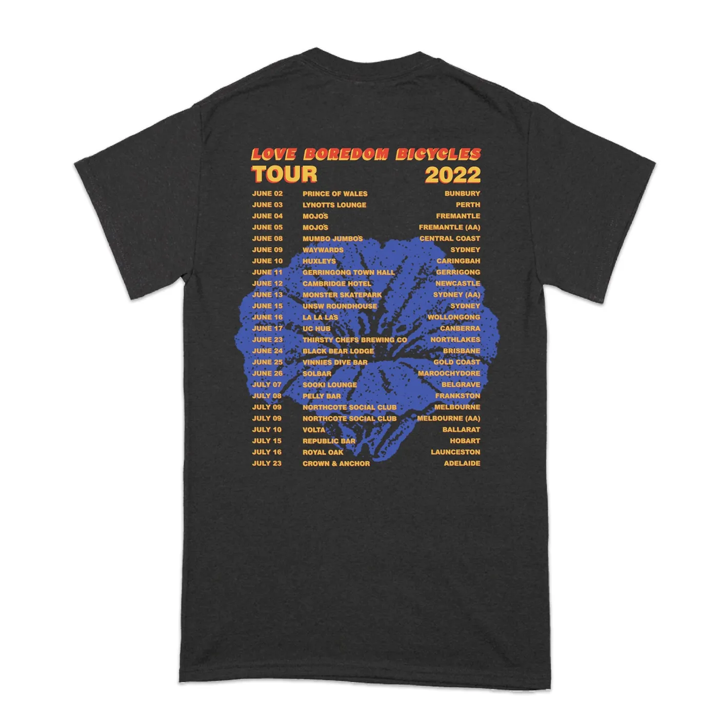 Bakers Eddy Love Boredom Bicycles 2022 Tour T-Shirt (Vintage Black)