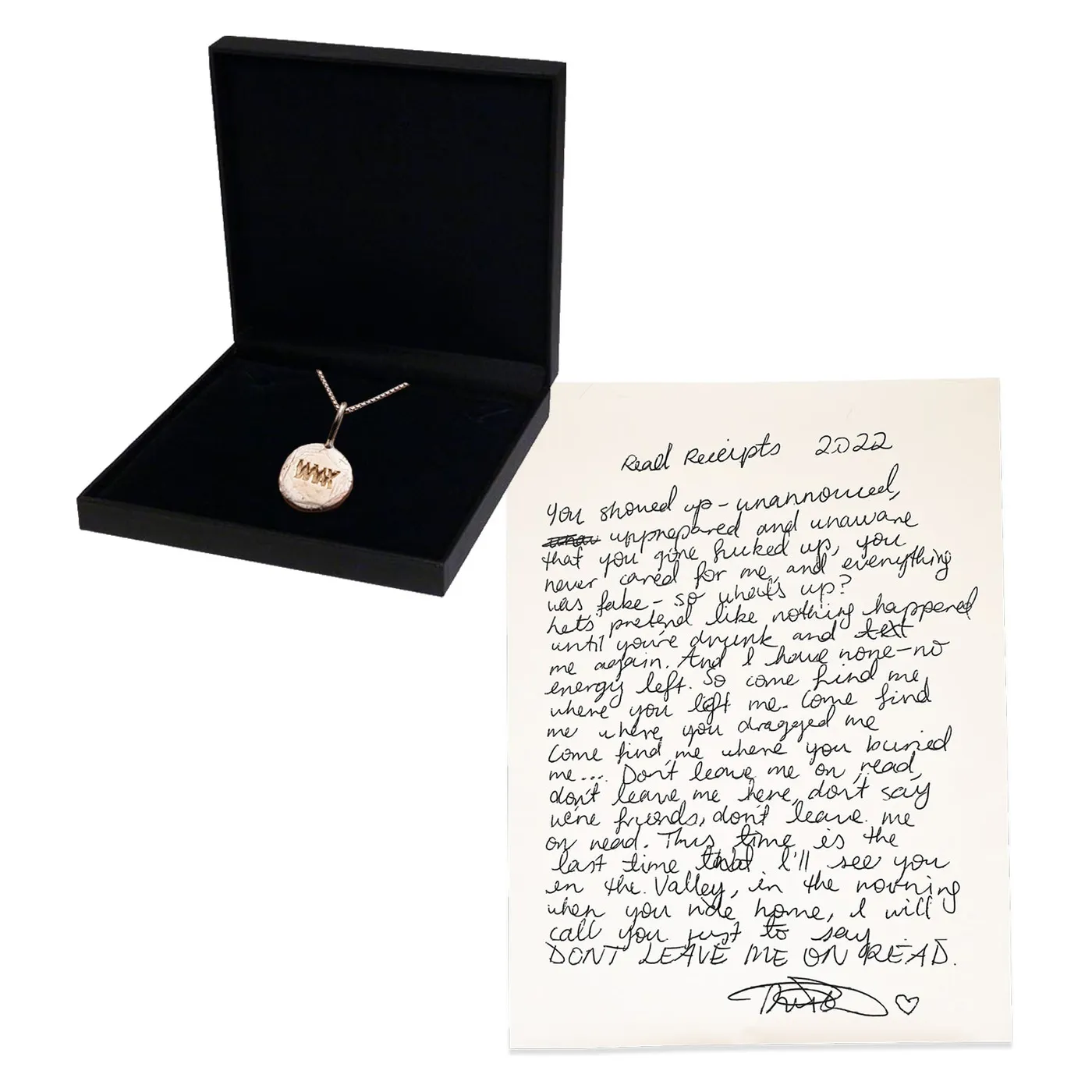 WAAX Handmade Pendant Necklace + Lyric Sheet + Download