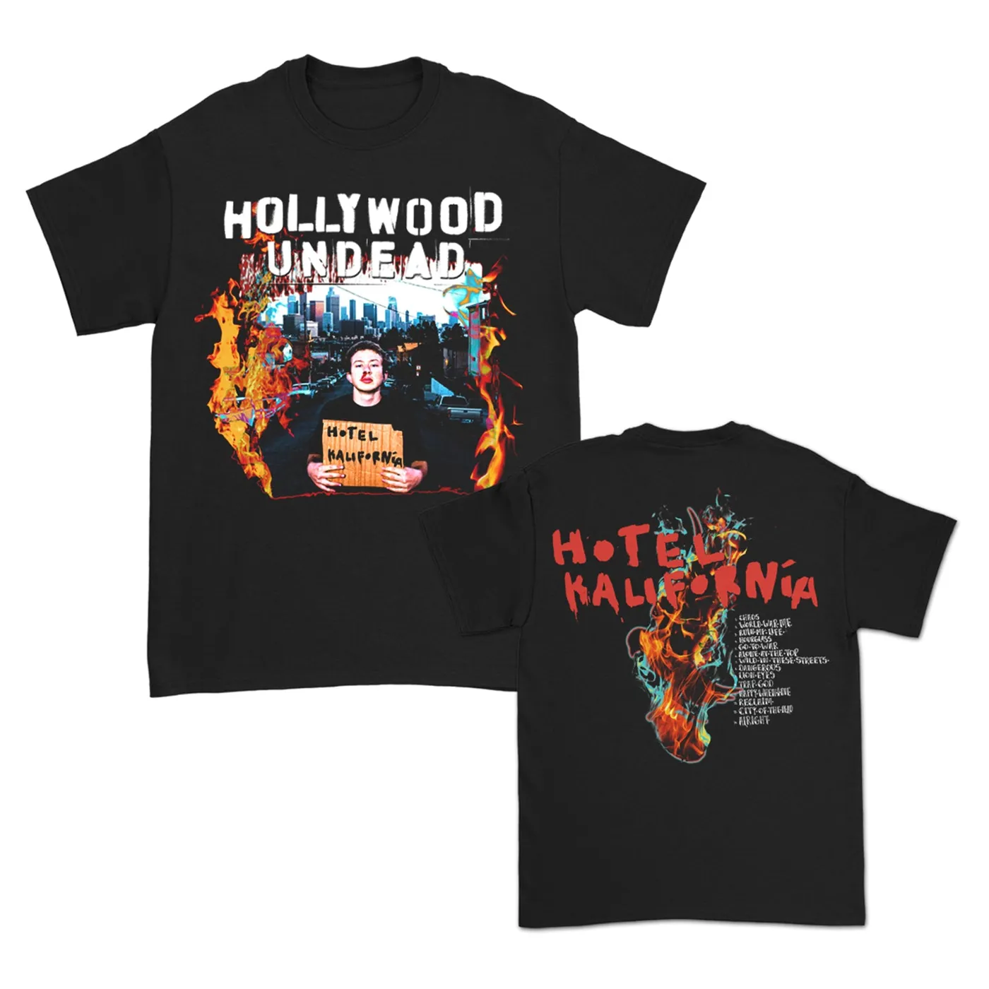 Hollywood Undead Hotel Kalifornia Flames Tee (Black)