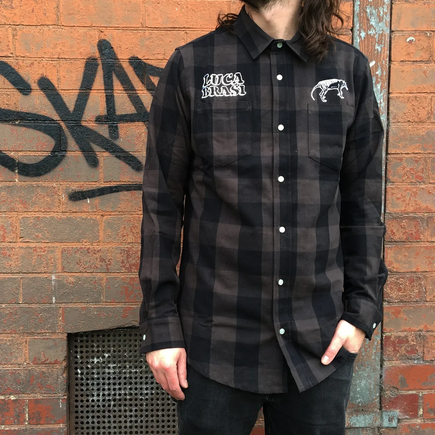 Luca Brasi Tassie Tiger Flannel Shirt (Black/Grey)