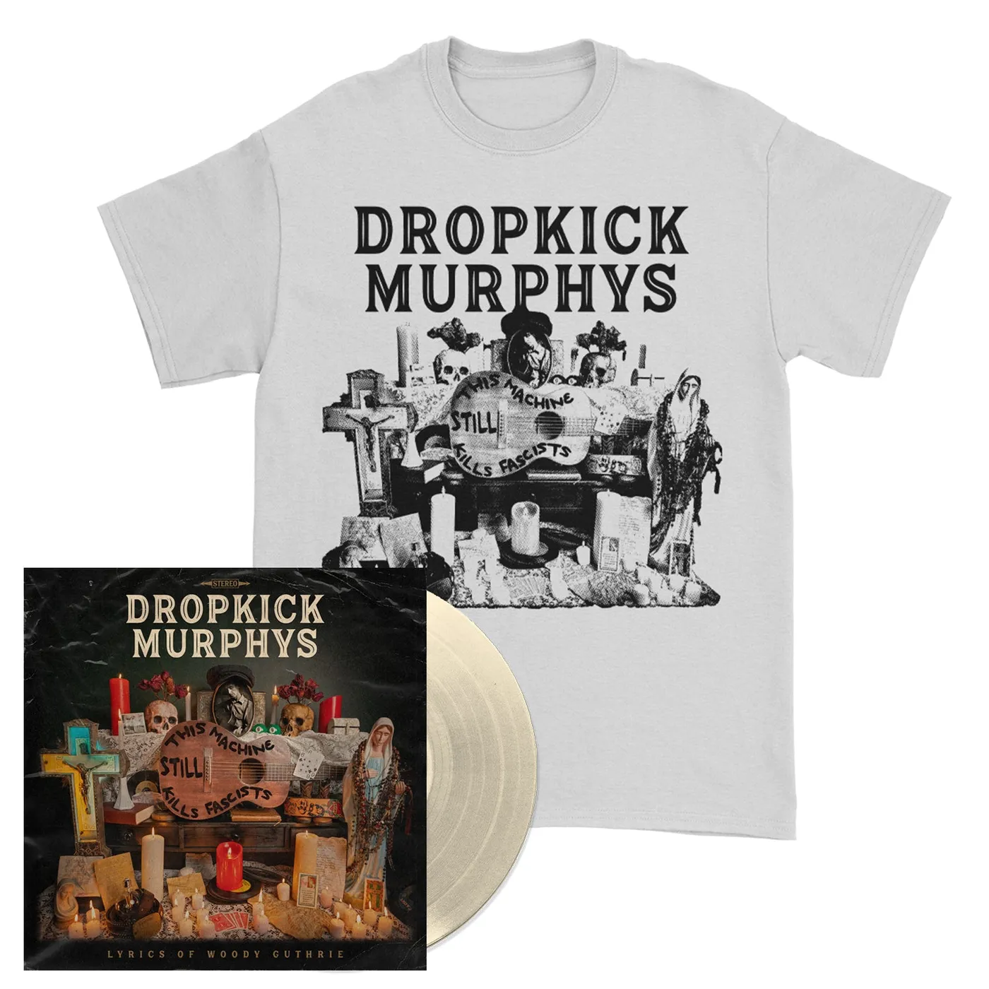 Dropkick Murphys This Machine Still Kills Fascists LP (Natural Vinyl) + Album Cover T-Shirt (White)