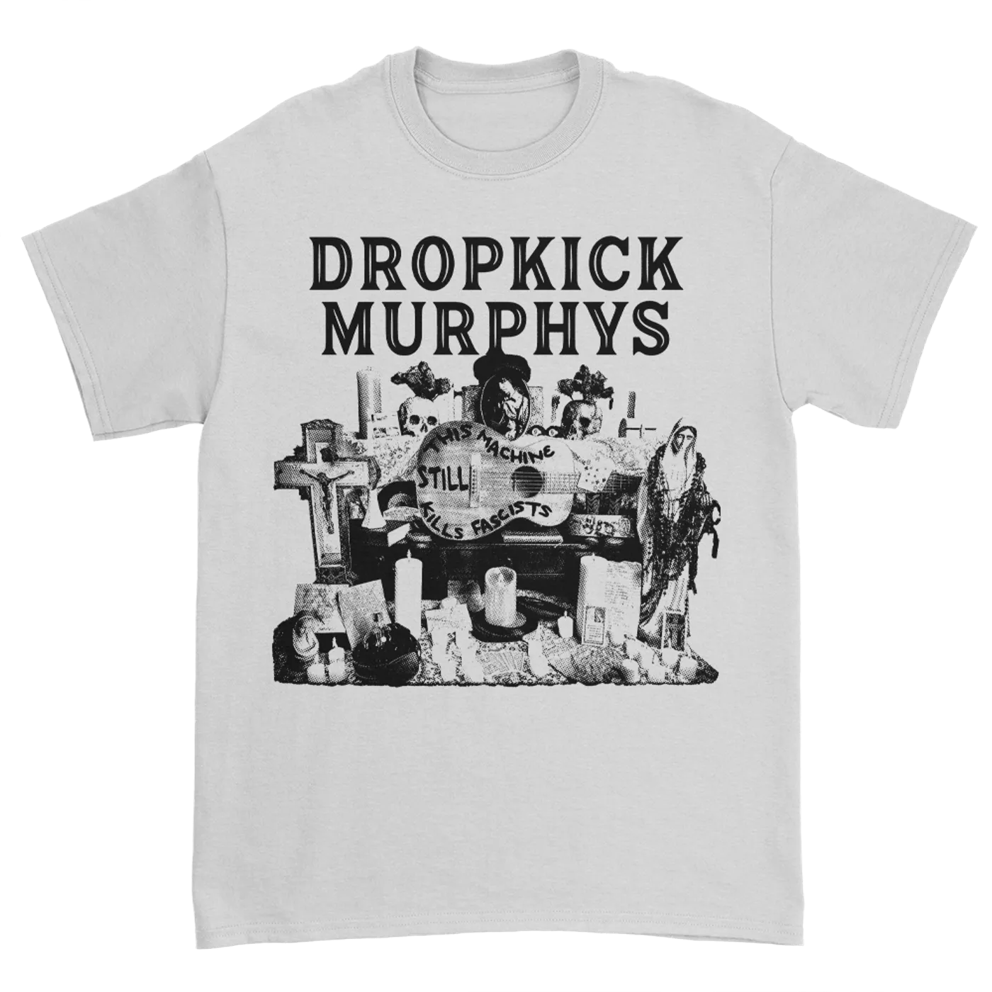 Dropkick Murphys This Machine Still Kills Fascists Guitar Album Cover T-Shirt (White)