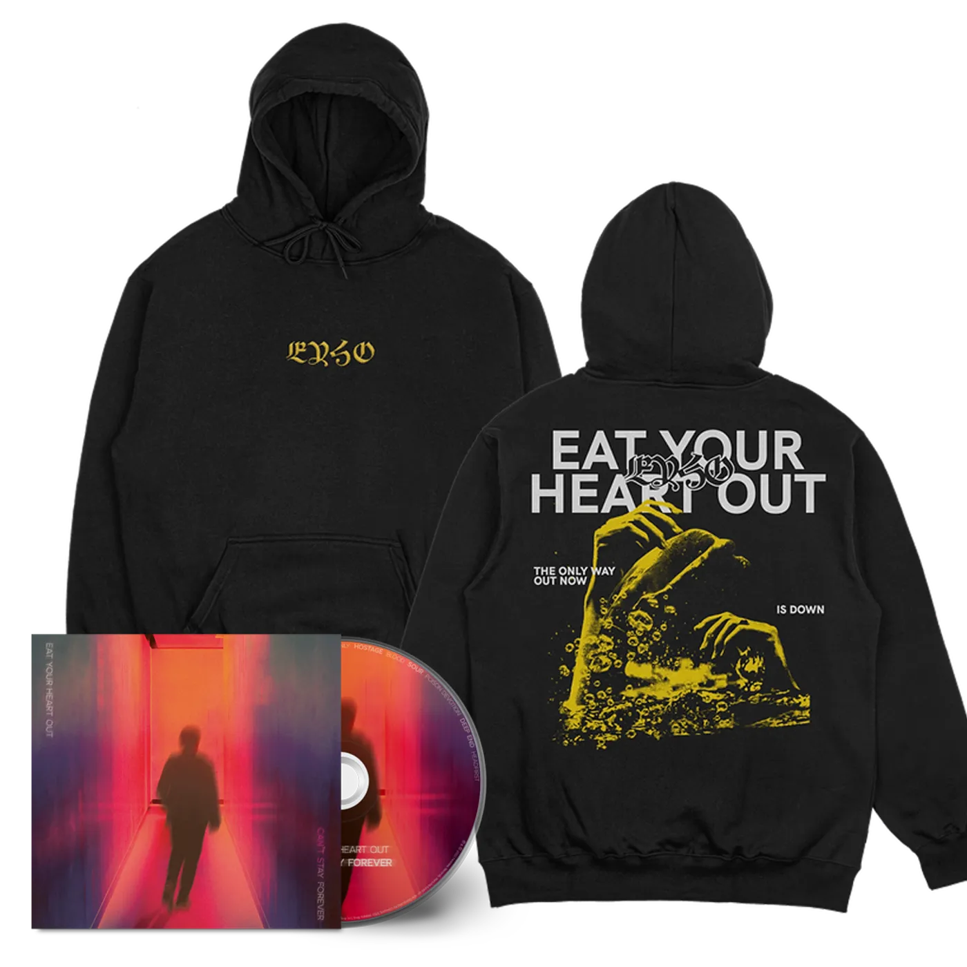 Eat Your Heart Out Can't Stay Forever CD + Hoodie (Black)
