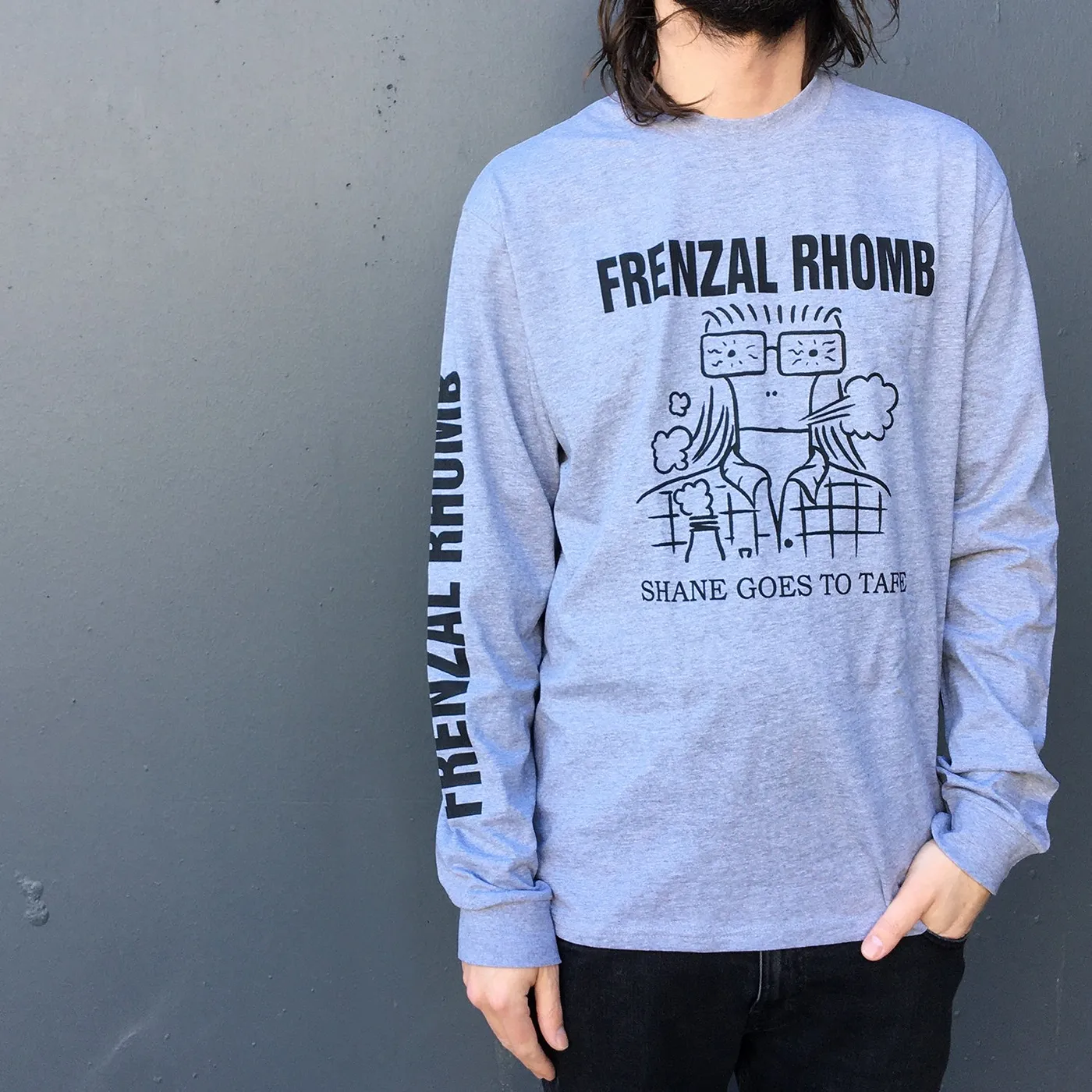 Frenzal Rhomb Shane Goes To Tafe Longsleeve (Grey Marle)