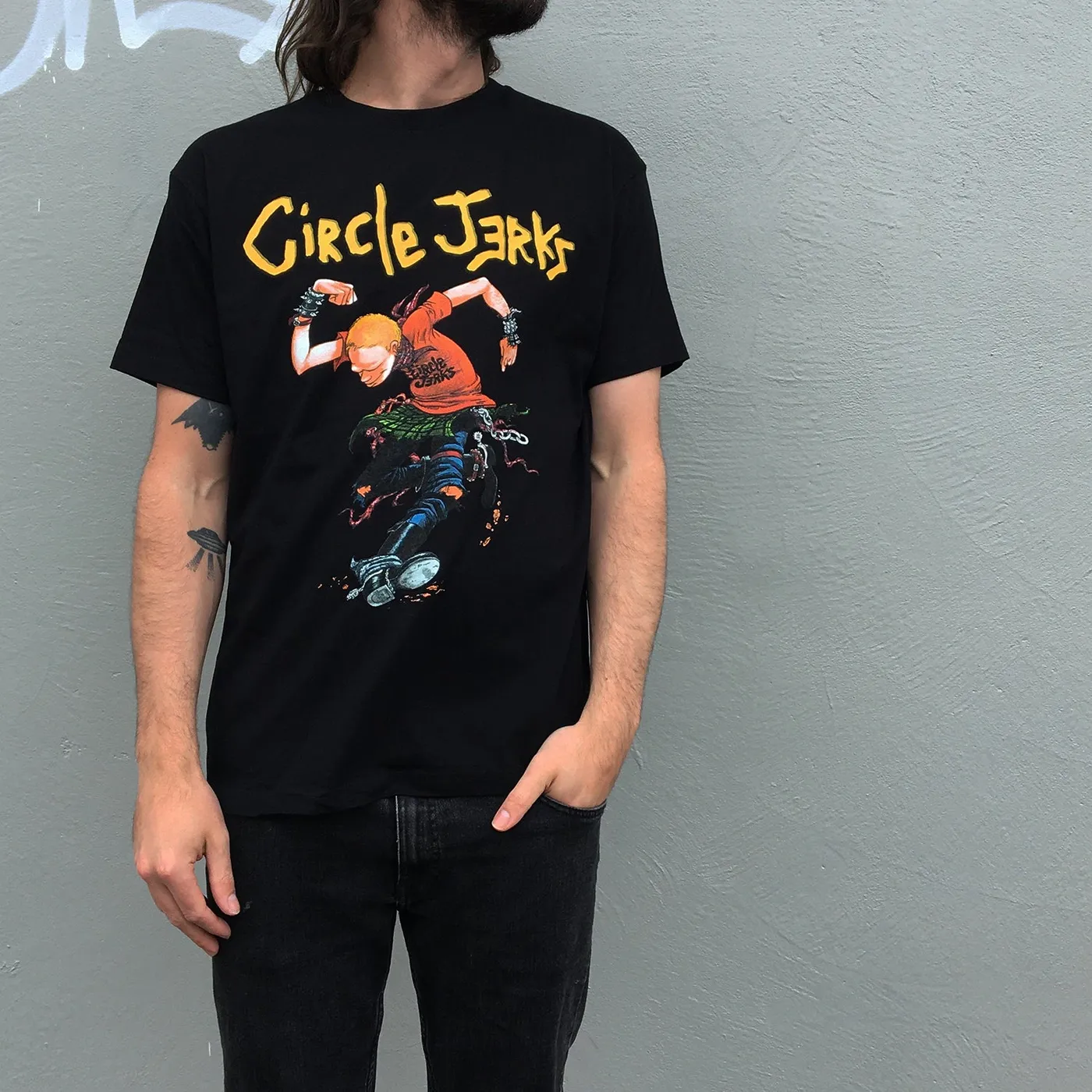 Circle Jerks Full Colour Skankman Tee (Black)
