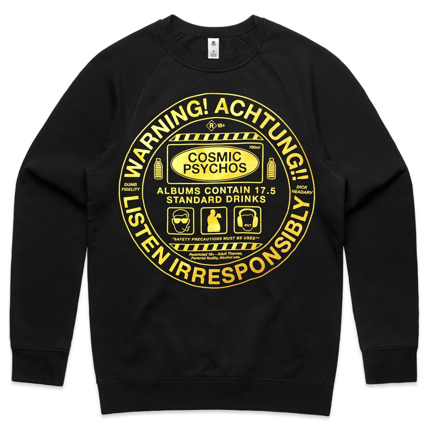 Cosmic Psychos Warning! Crewneck (Black)