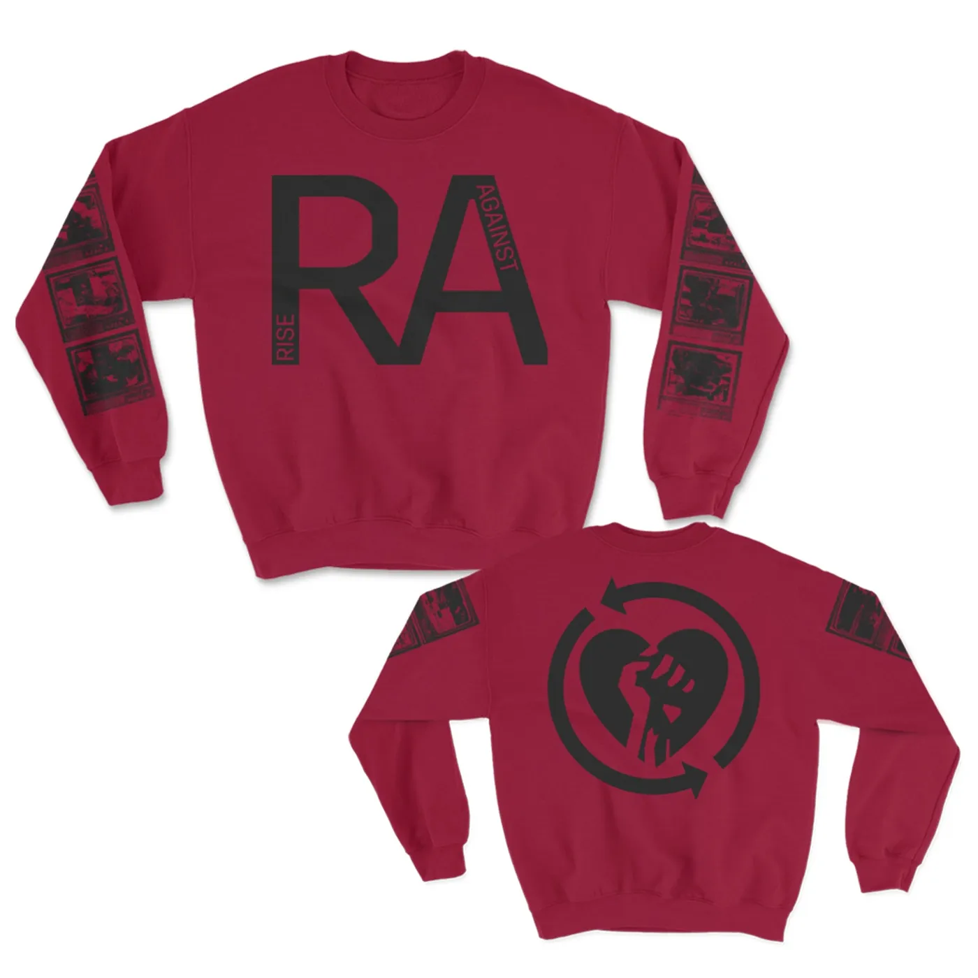 Rise Against Heart Fist TV Crewneck Sweatshirt (Garnet)