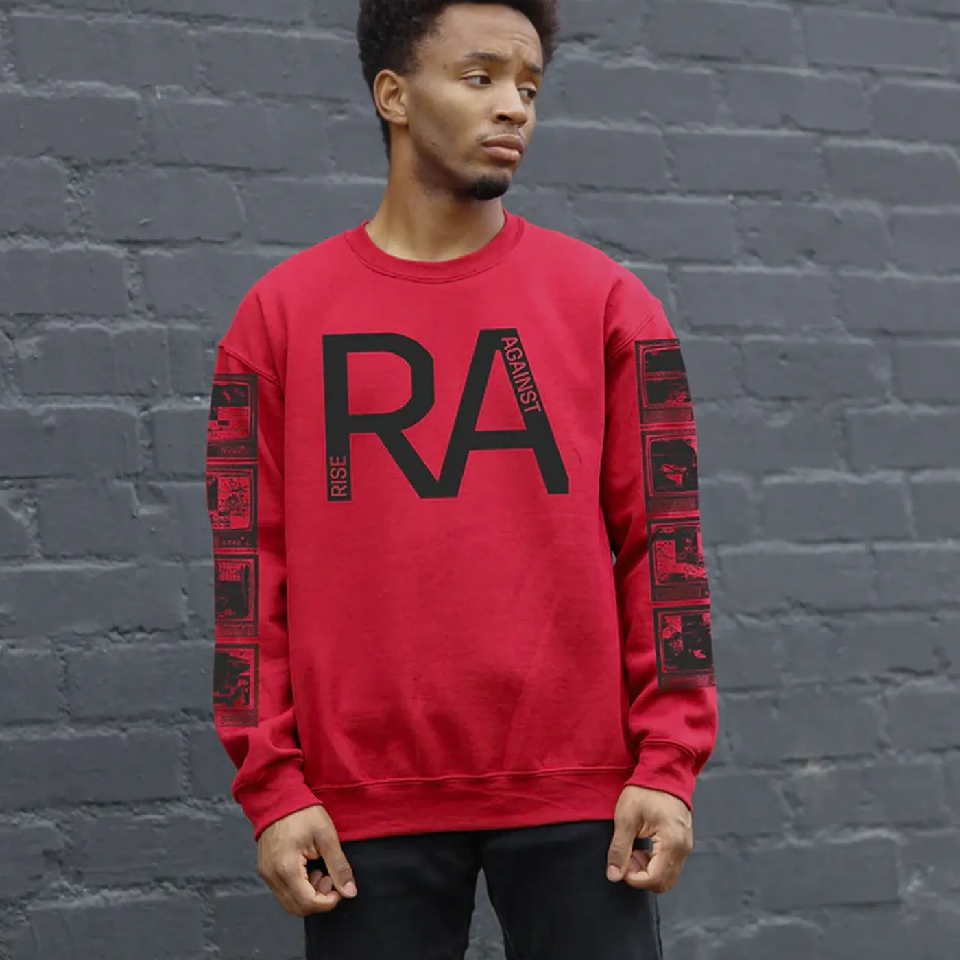 Rise Against Heart Fist TV Crewneck Sweatshirt (Garnet)