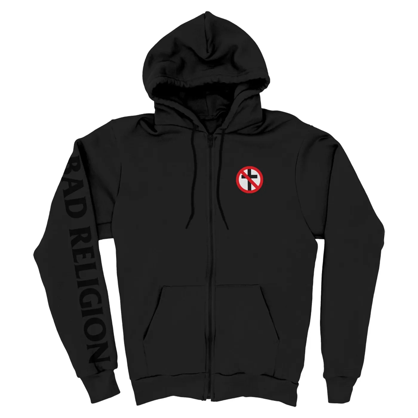 Bad Religion Embroidered Crossbuster Zip Up Hoodie (Black)