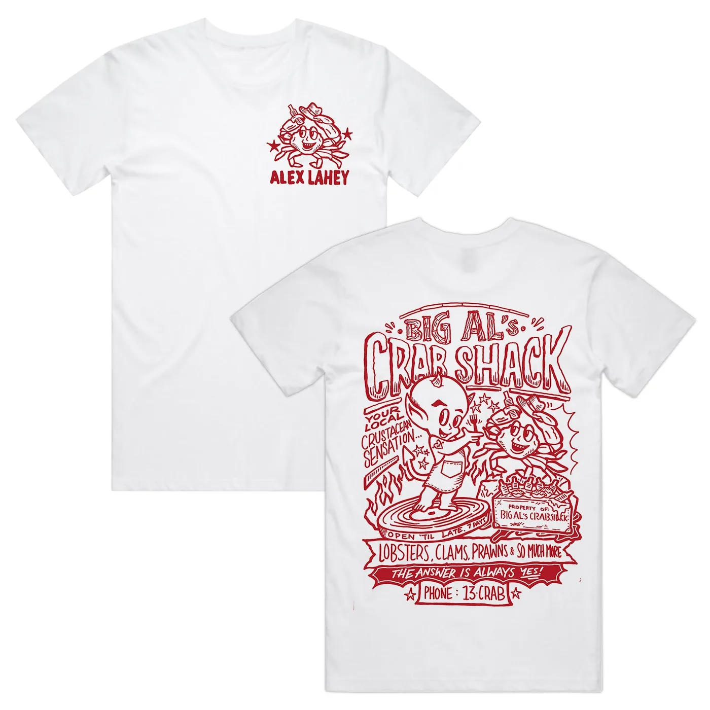 Alex Lahey Crab Shack T-Shirt (White)