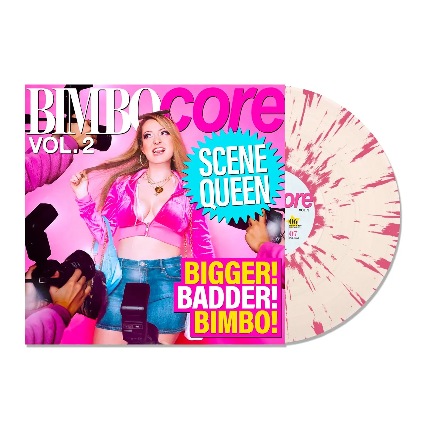 Scene Queen BIMBOCORE Vol.2 LP (Clear w/ Hot Pink Splatter) (Vinyl)